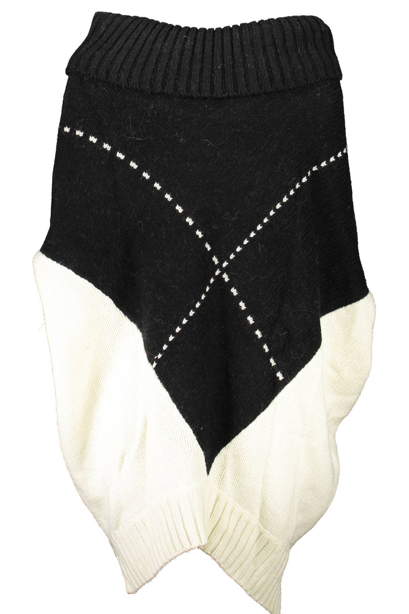 Blugirl Strickpullover Eleganter Damenpullover in Weiß mit Kontrastdetails und Rollkragen