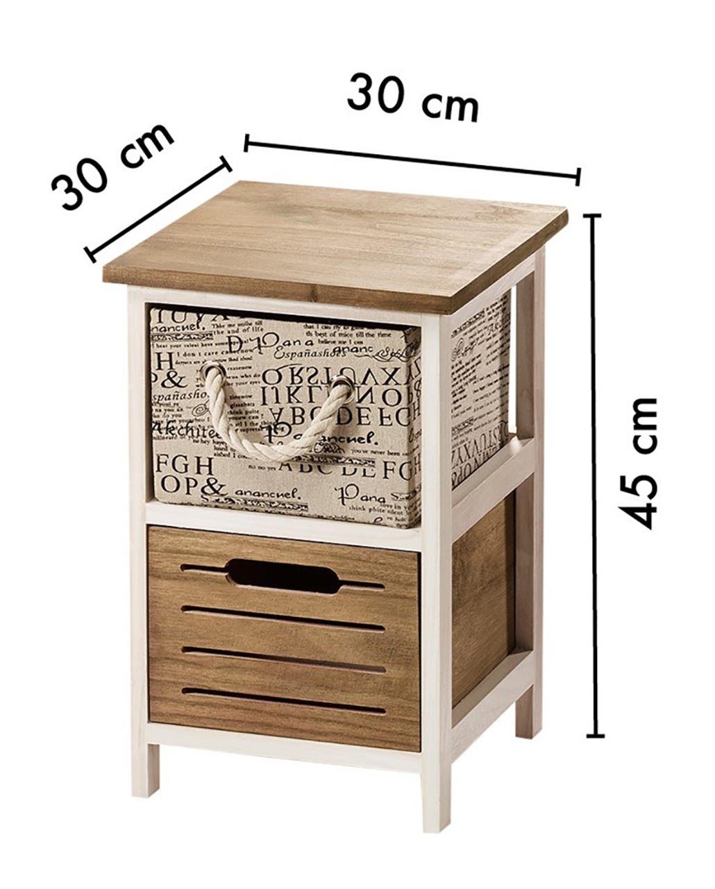 Kobolo Regal Holzregal mit zwei Schubfächern günstig online kaufen