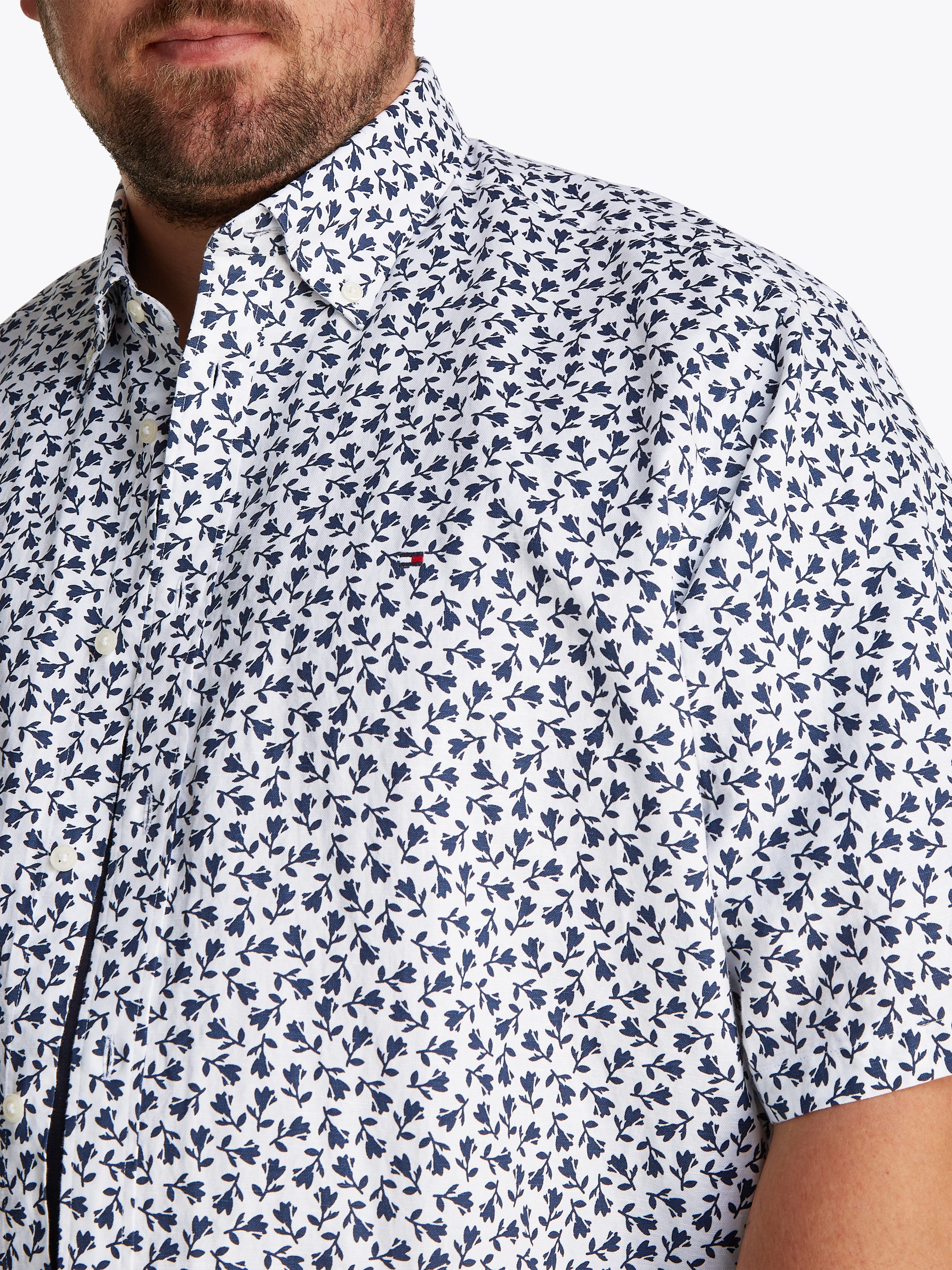 Tommy Hilfiger Big & Tall Kurzarmhemd BT-LINEN BLEND MPRINT mit Allover-Pri günstig online kaufen