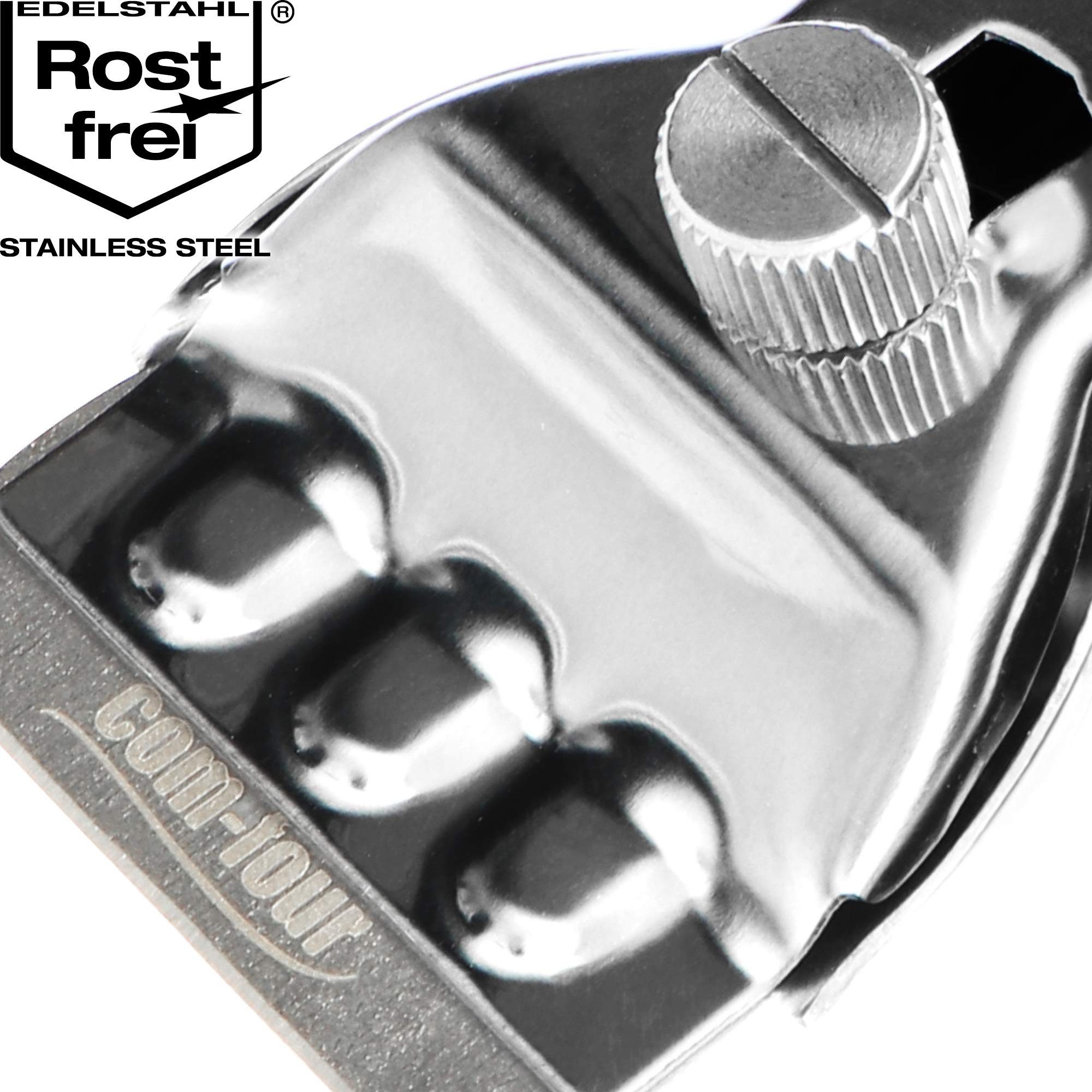 com-four Glasschaber Schaber aus rostfreiem Edelstahl mit rutschfestem Griff – Bild 4 von 5