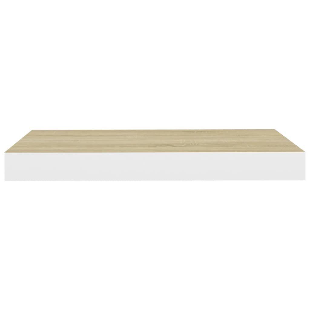 Schweberegal cm 50x23x3,8 Weiß Wandregal Eichen-Optik furnicato MDF und