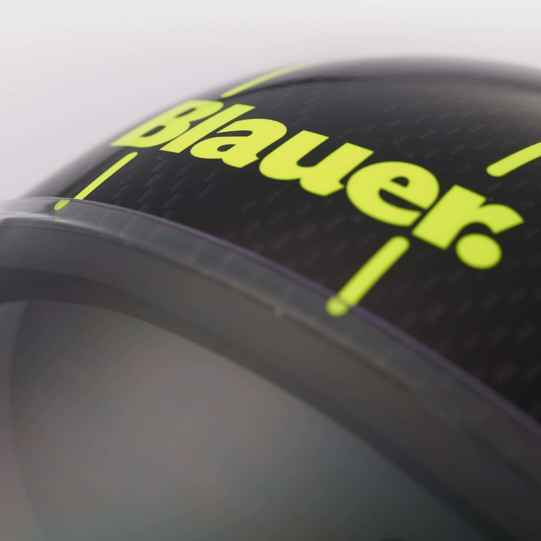 Blauer Motorradhelm BET Urban Jethelm, integriertes Sonnenvisier