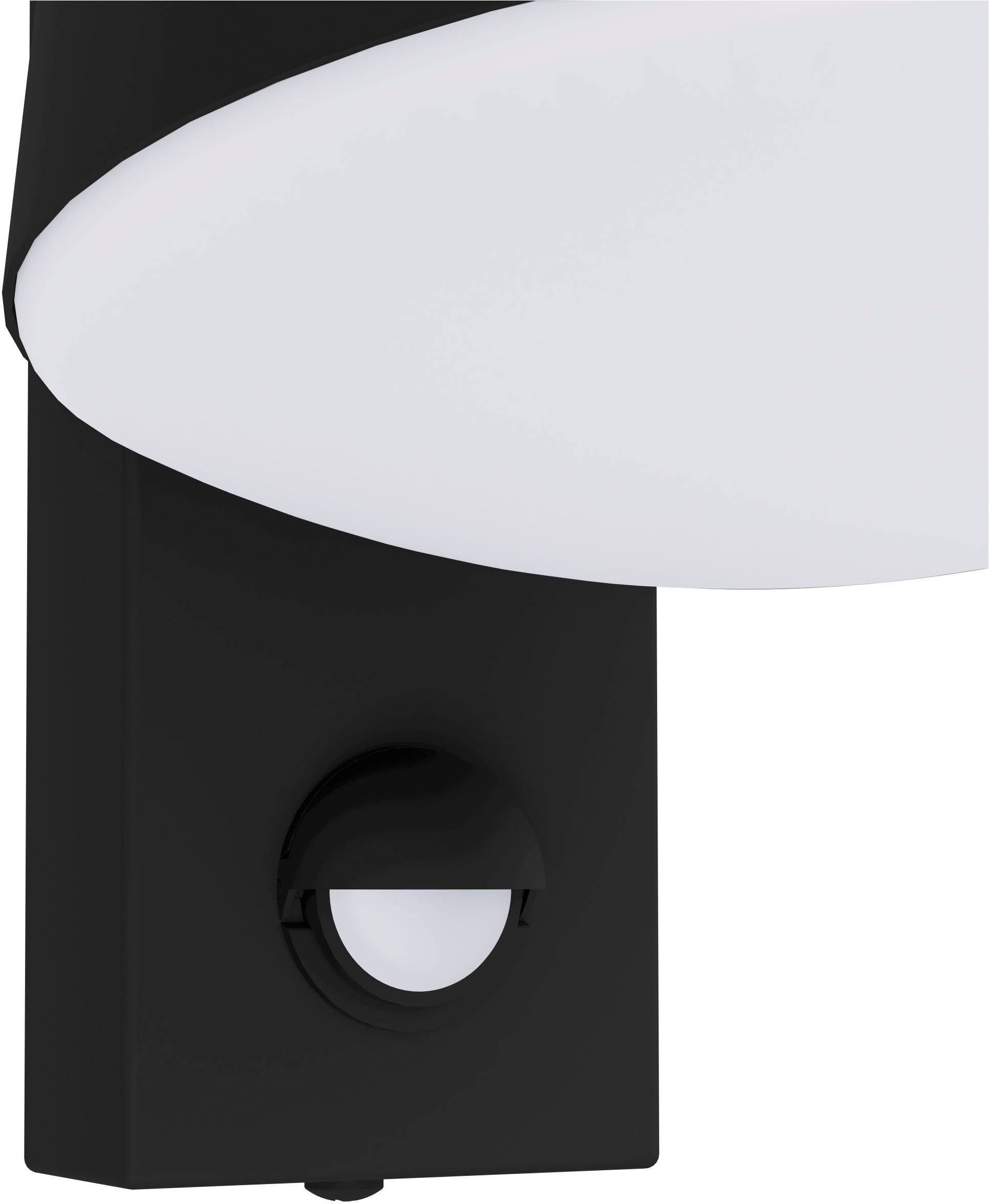EGLO Wandleuchte Caldiero Außen-Wandlampe, Außenlampe, Stahl und Kunststoff, E27, IP44, Bewegungsmelder, ohne Leuchtmittel, Wand-/Deckenleuchte - L14 x H24 x AL18,5 cm - anthrazit - 1X10W exkl.