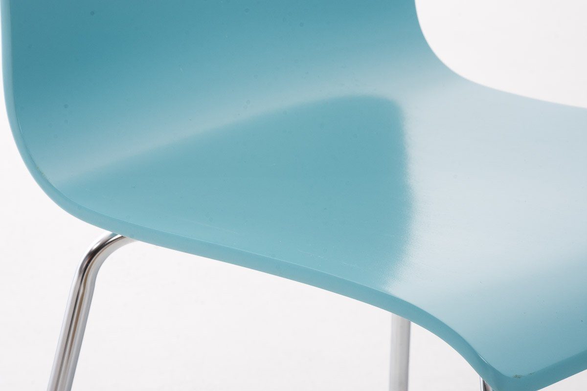 - geformter Gestell: - - hellblau TPFLiving - Peppo Sitzfläche (Besprechungsstuhl Sitzfläche: chrom Messestuhl), Konferenzstuhl Warteraumstuhl Metall ergonomisch Holz mit Besucherstuhl