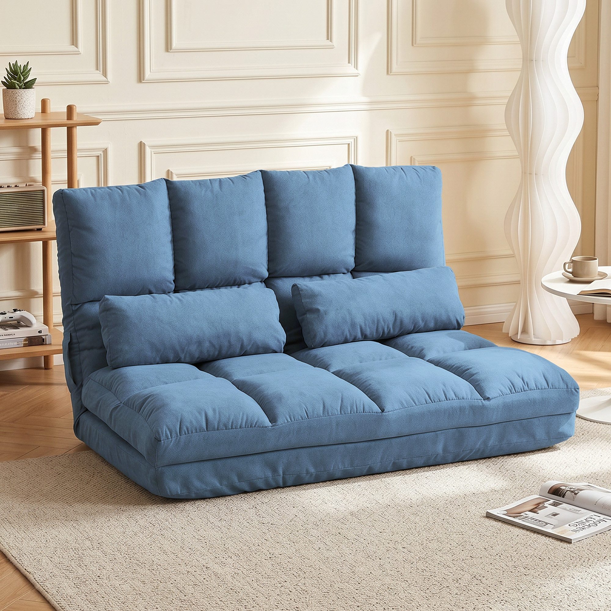 HOMCOM Relaxsessel Bodenstuhl Bodensessel mit Liegefunktion VerstellbarerRückenlehne (Klappbett, 1-St., 2-in-1 Bodensessel), für …