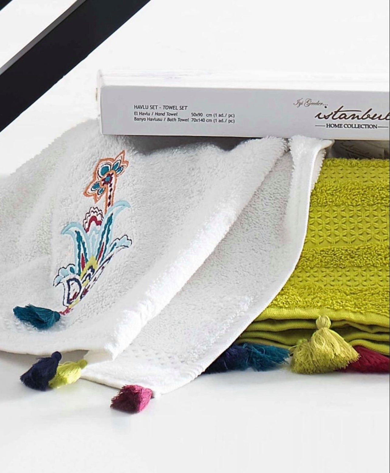 Baby Fancyroom Badetuch STYLE UP HAND- UND BADETUCH SET QUASTEN 100% BAUMWOLLE, aus 100% Baumwolle