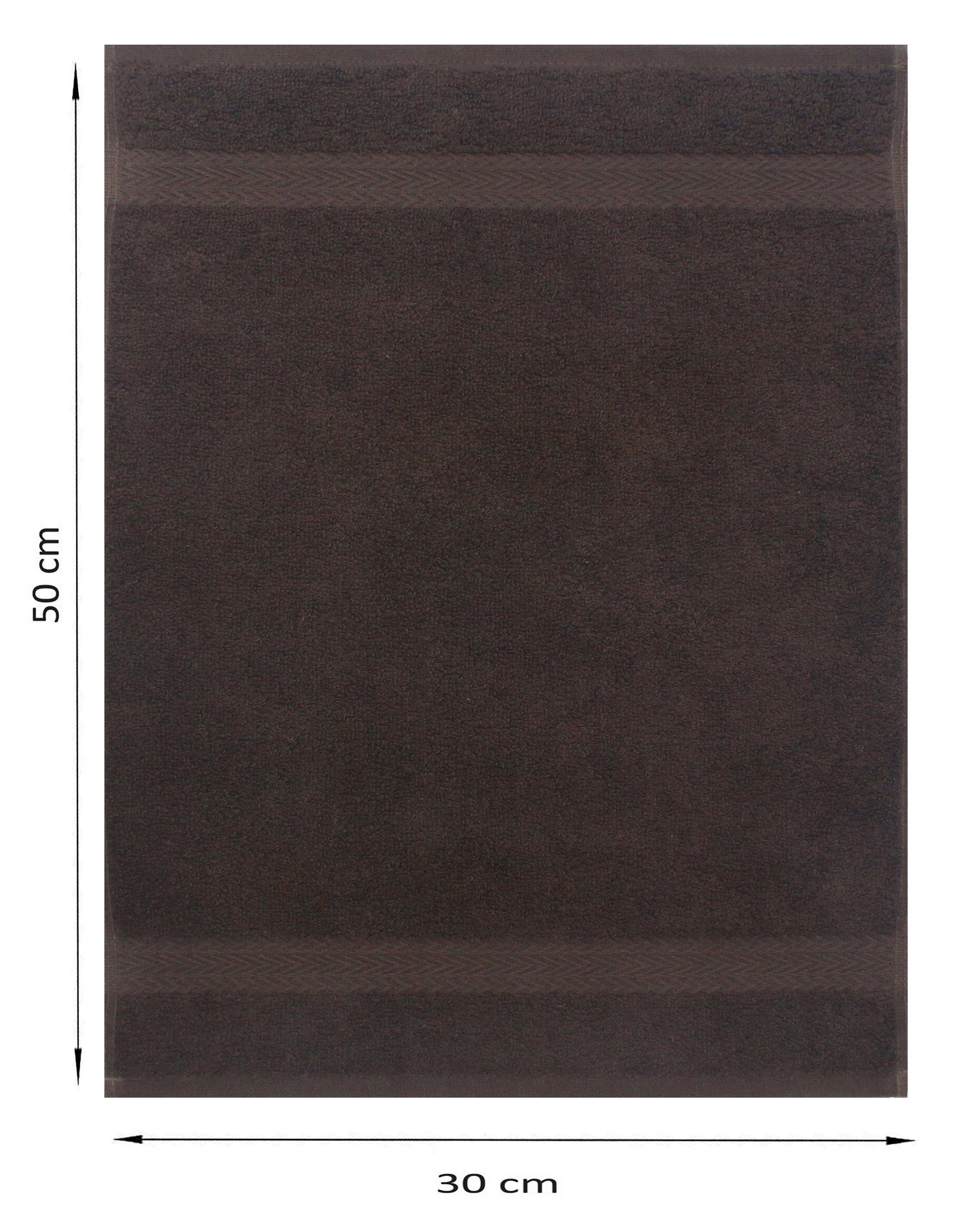 30x50 100%Baumwolle Gästetuch-Set Baumwolle Farbe 100% Gästehandtücher Gästehandtücher cm Stück 20 Premium Betz dunkelbraun,