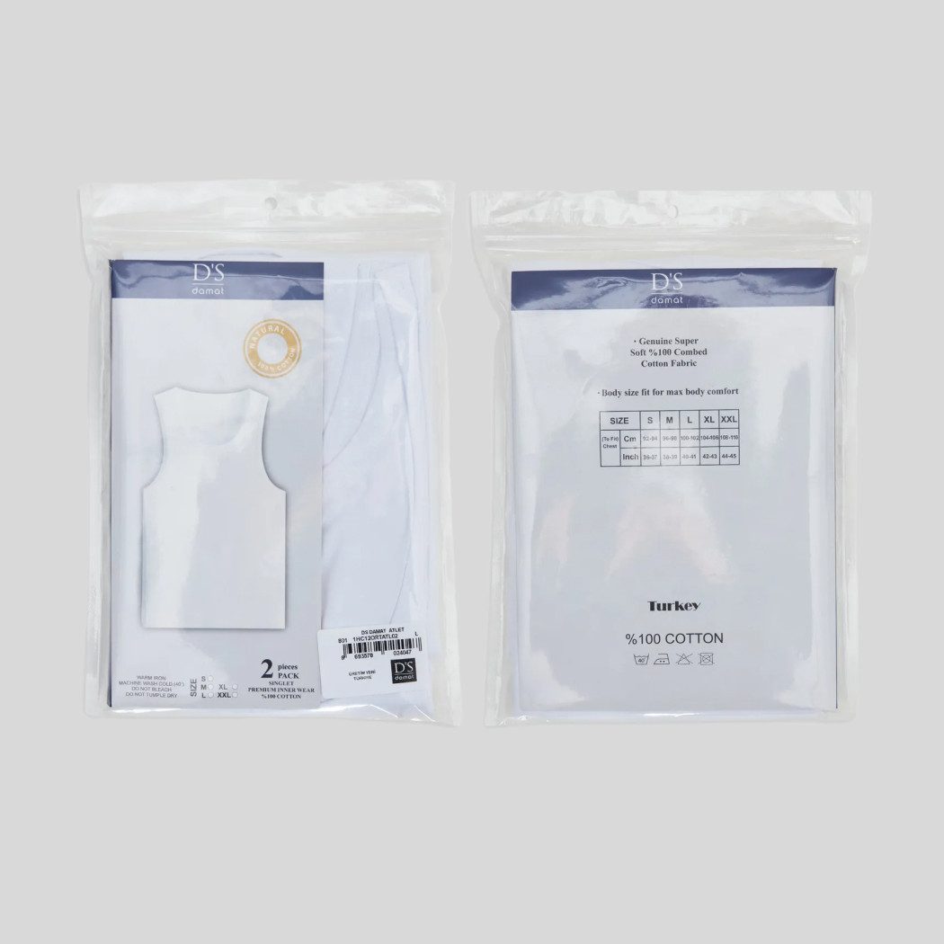 D'S DAMAT Unterhemd Herren Unterwäsche Tank Top 2-teilig, Bequeme Herrenunterwäsche