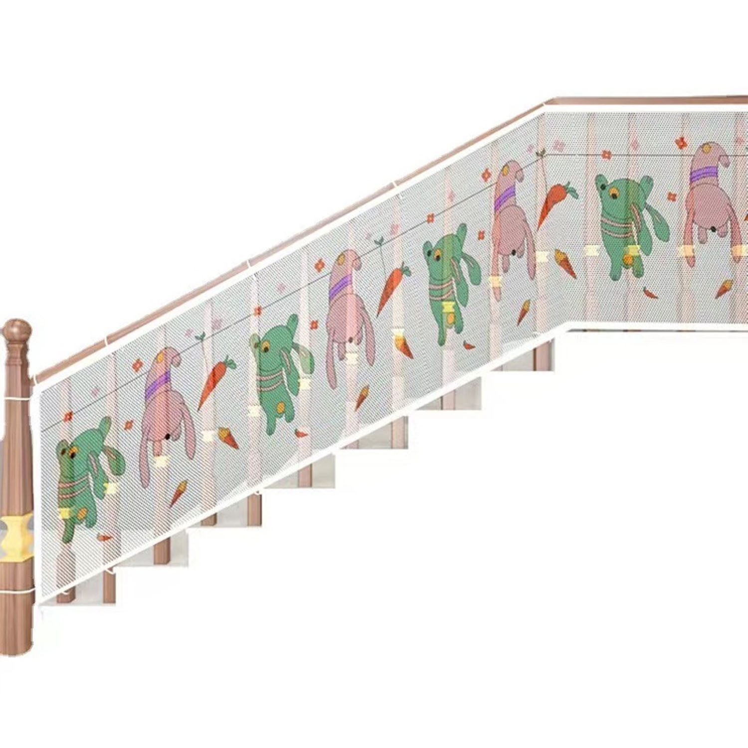 HEYHIPPO Schutznetz Kindersicherungsnetz Balkon Treppe – robustes Schutznetz für Kinder, (Balkonnetz & Treppennetz für Kinder – robustes Schutznetz gegen Sturz), Funktions-Schutzzaun für Kinder und Haustiere – stabil & vielseitig