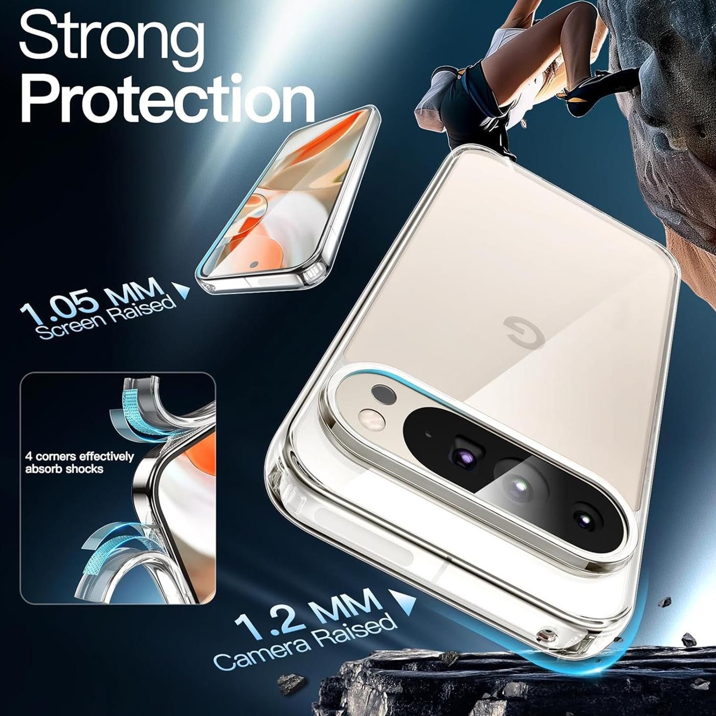 CoolGadget Handyhülle Transparent Ultra Slim Case für Google Pixel 9 Pro XL 6,8 Zoll, Silikon Hülle Dünne Schutzhülle für Pixel 9 Pro XL Hülle