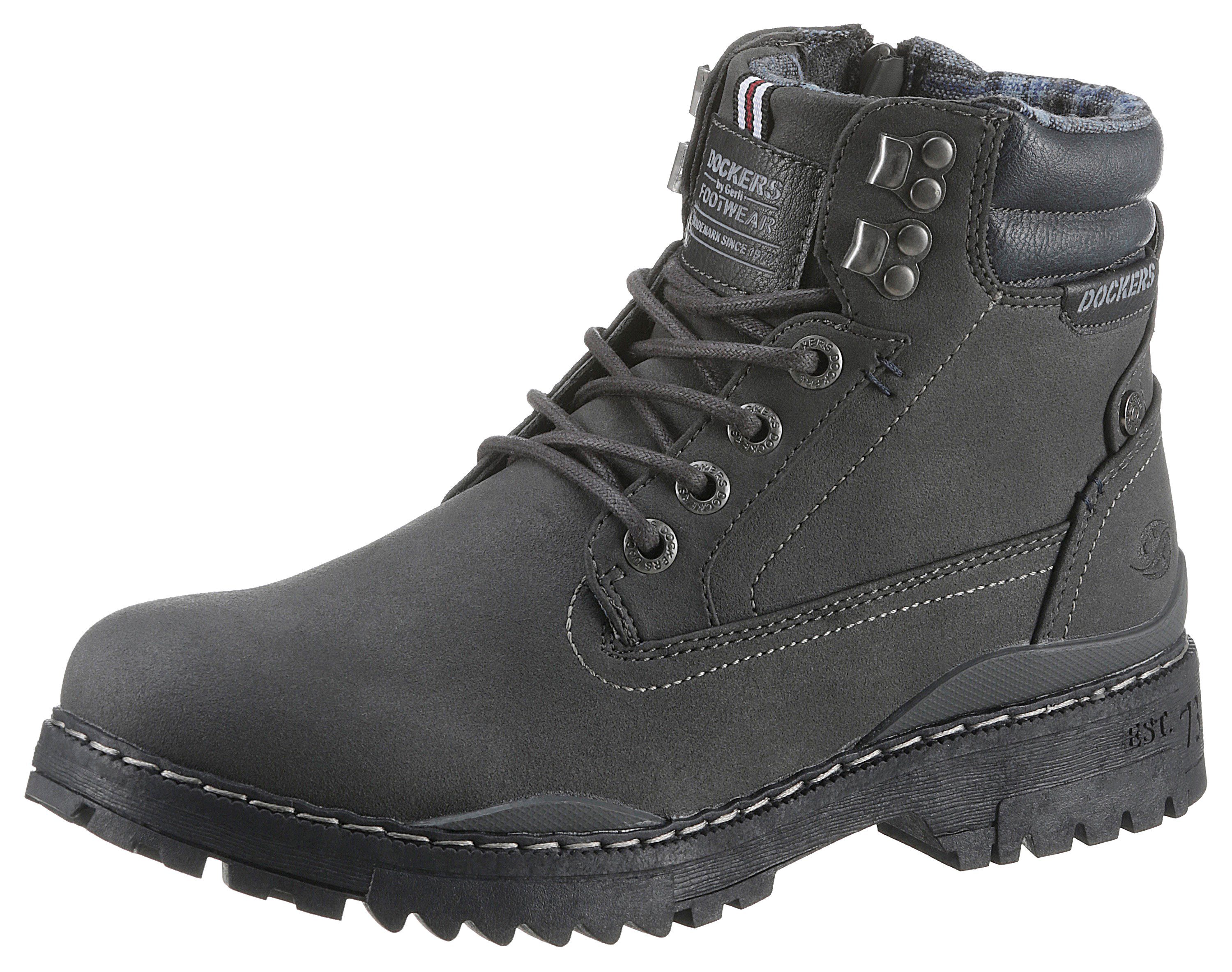 Dockers by Gerli Schnürboots Hiking Boot, Trekking Boot, Schnürstiefel mit Reißverschluss