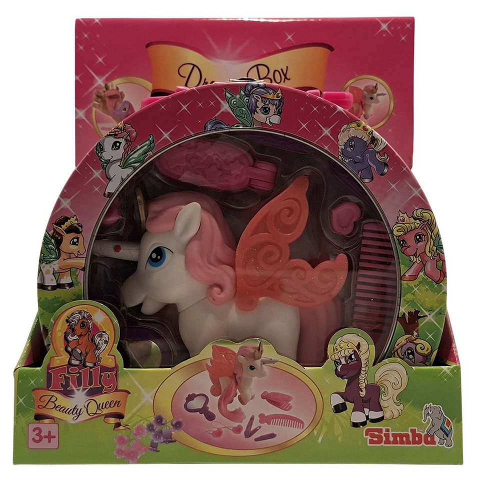 SIMBA Spielfigur Simba Filly Beauty Queen in Metallbox Einhorn Magic Spiel-Set Pferd