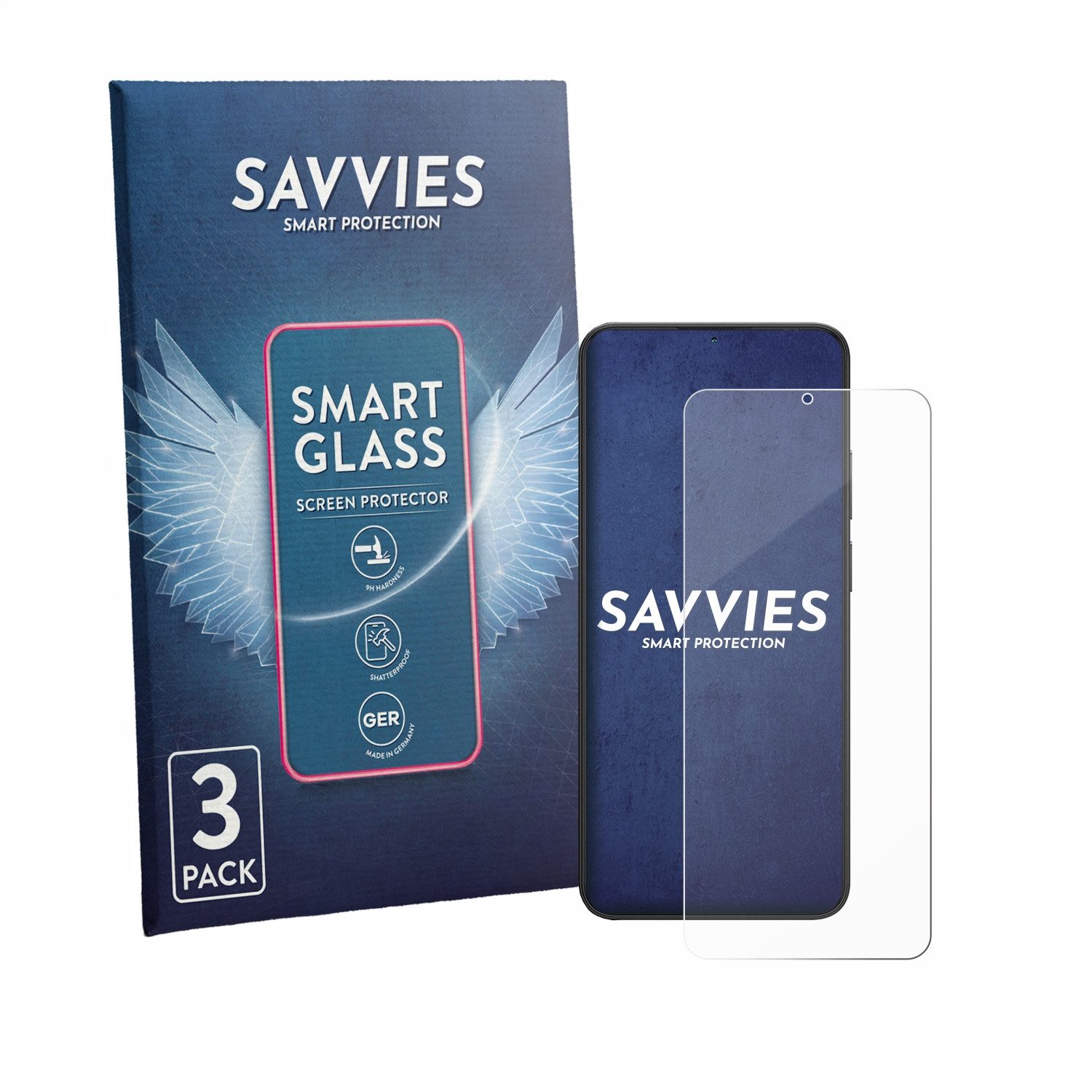 Savvies Displayschutzglas Schutzglas Panzer für Blackview Wave 10, 3 Stück, Schutzfolie Display Schutz Glas Folie klar