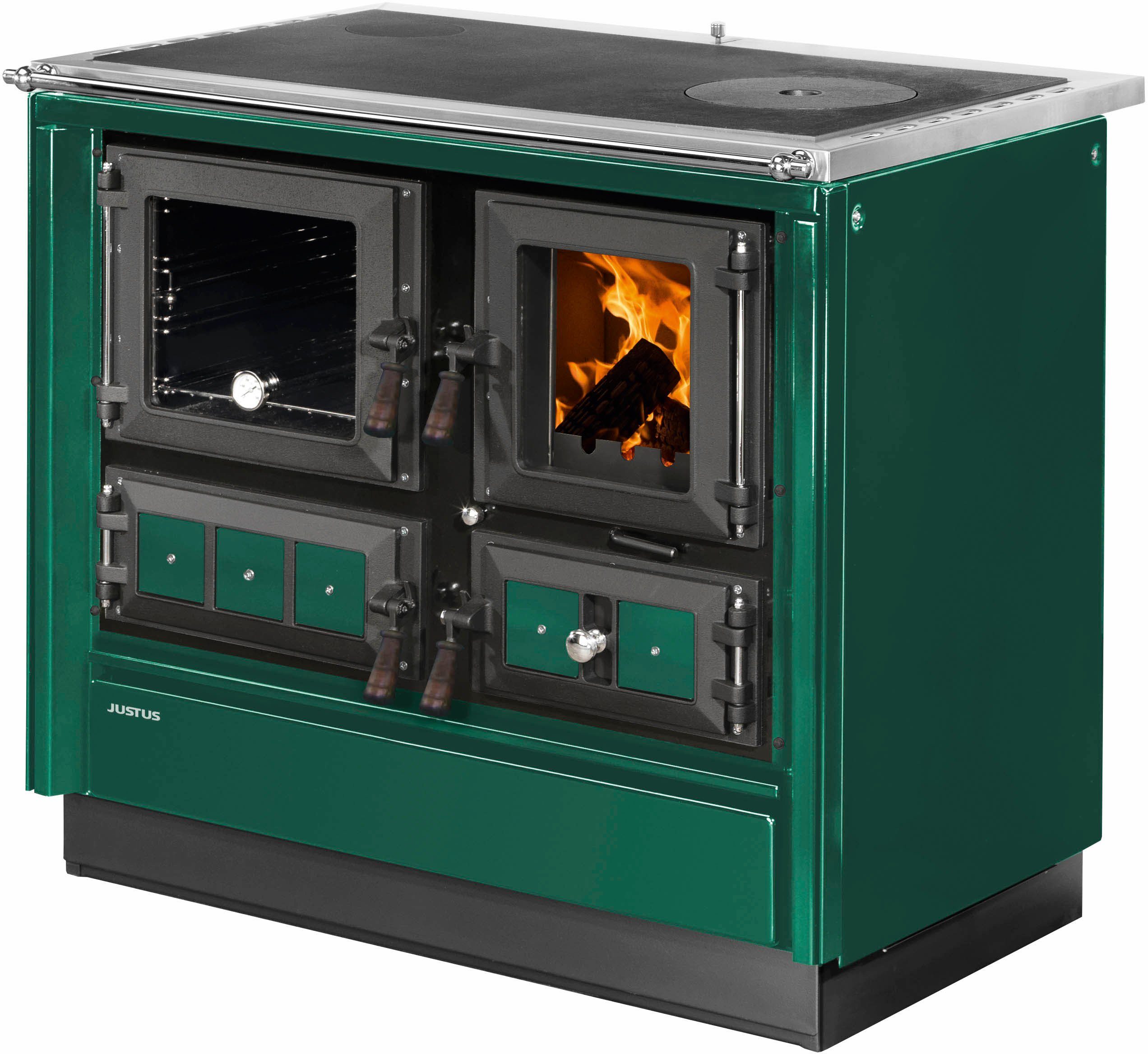 JUSTUS Festbrennstoffherd Rustico-90 2.0, 7,2 kW, Zeitbrand | Küchenöfen