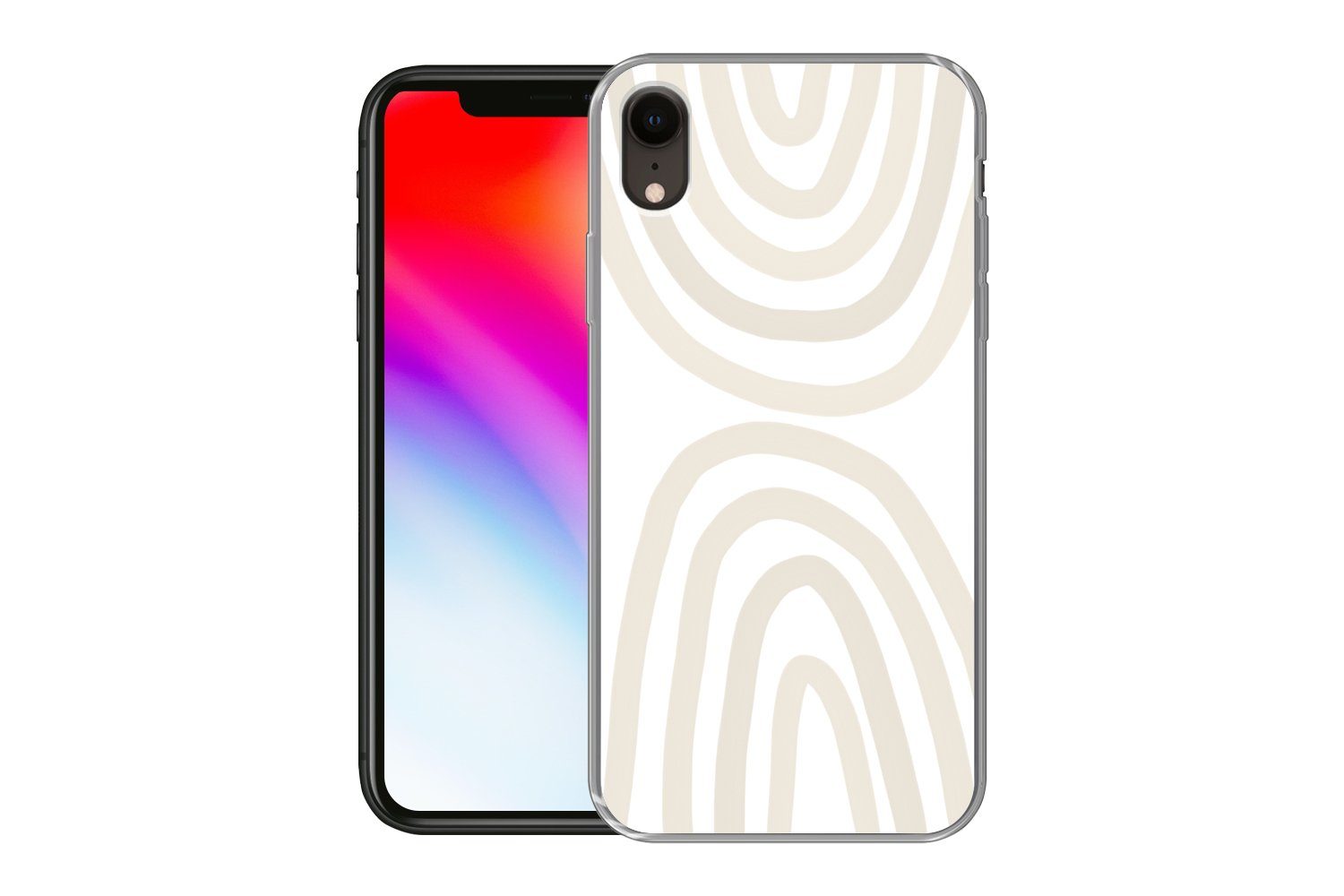 MuchoWow Handyhülle für Apple iPhone XR Regenbogen - Pastell - Design - Abstrakt, Smartphone-Bumper, Print, Handy Schutzhülle Dünn