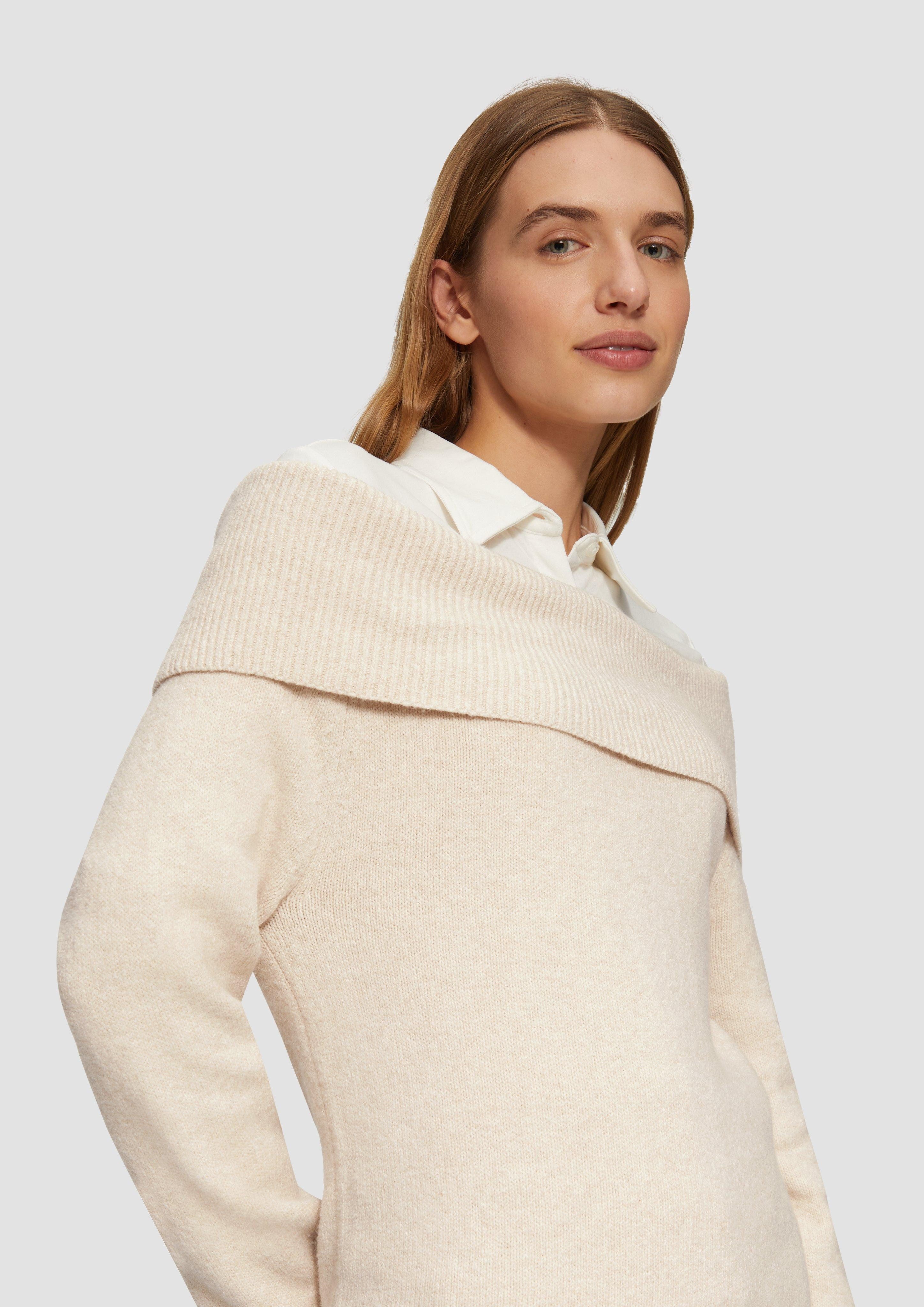 s.Oliver Strickpullover Off-Shoulder Strickpullover mit Rippbündchen günstig online kaufen