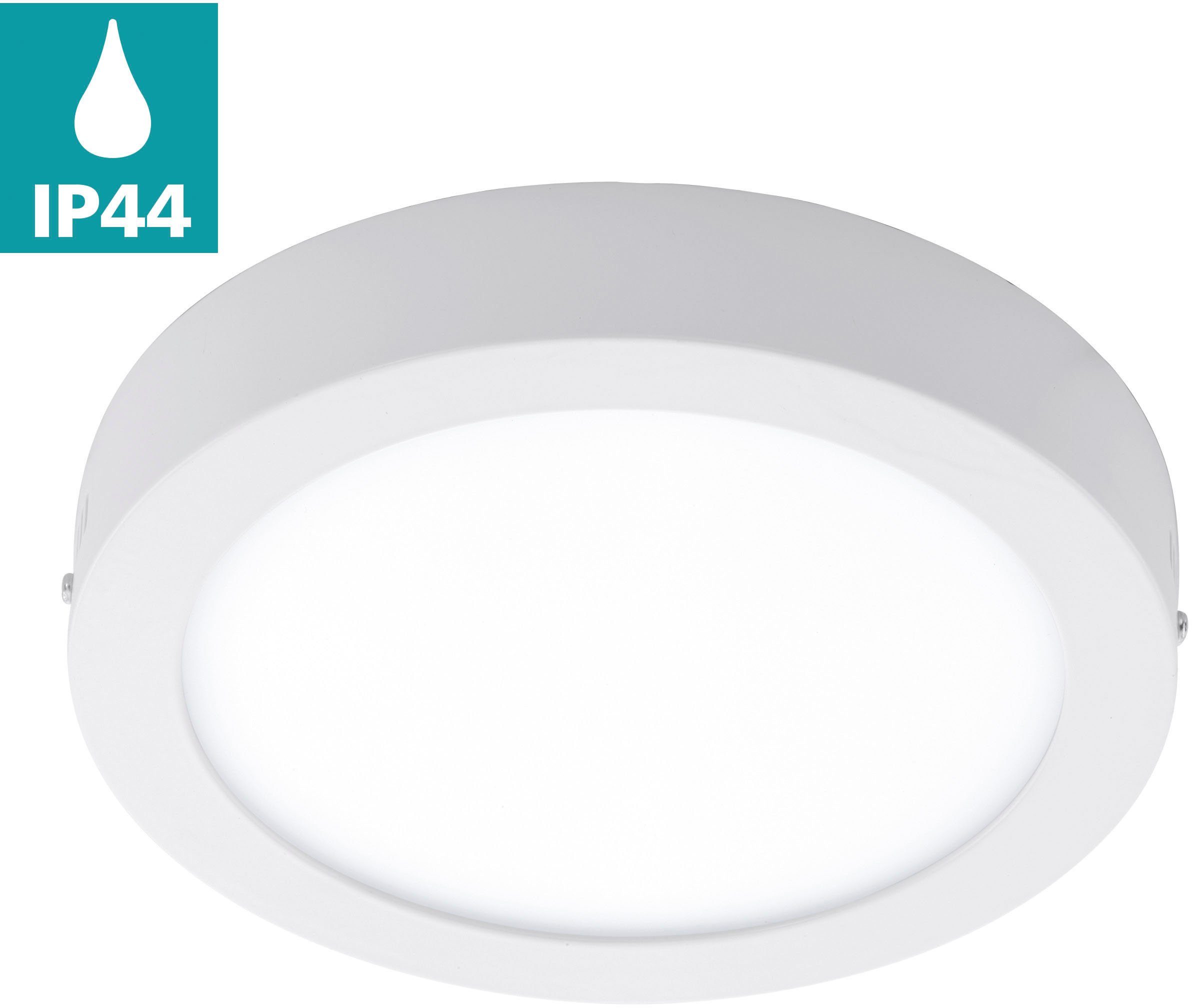 EGLO LED Außen-Deckenleuchte ARGOLIS, LED fest integriert, Warmweiß, Ø22,5 x H3,5 cm / inkl. 1 x LED-Platine (16,5W) altweiß/weiß