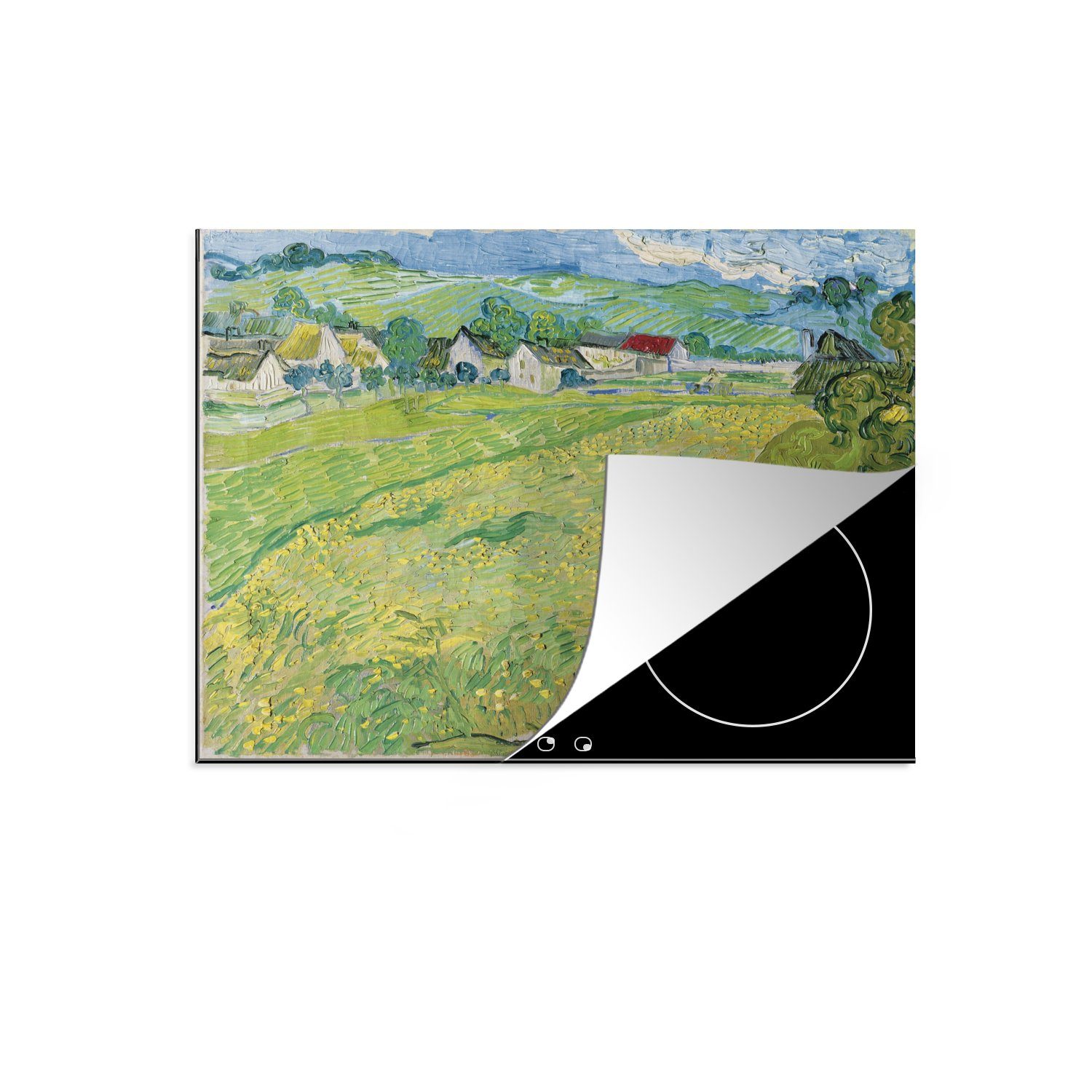 cm, - Induktionsmatte Les Herdblende-/Abdeckplatte Gogh, van (1 Ceranfeldabdeckung Auvers 59x52 tlg), in küche, MuchoWow Vessenots die Vincent Vinyl, für