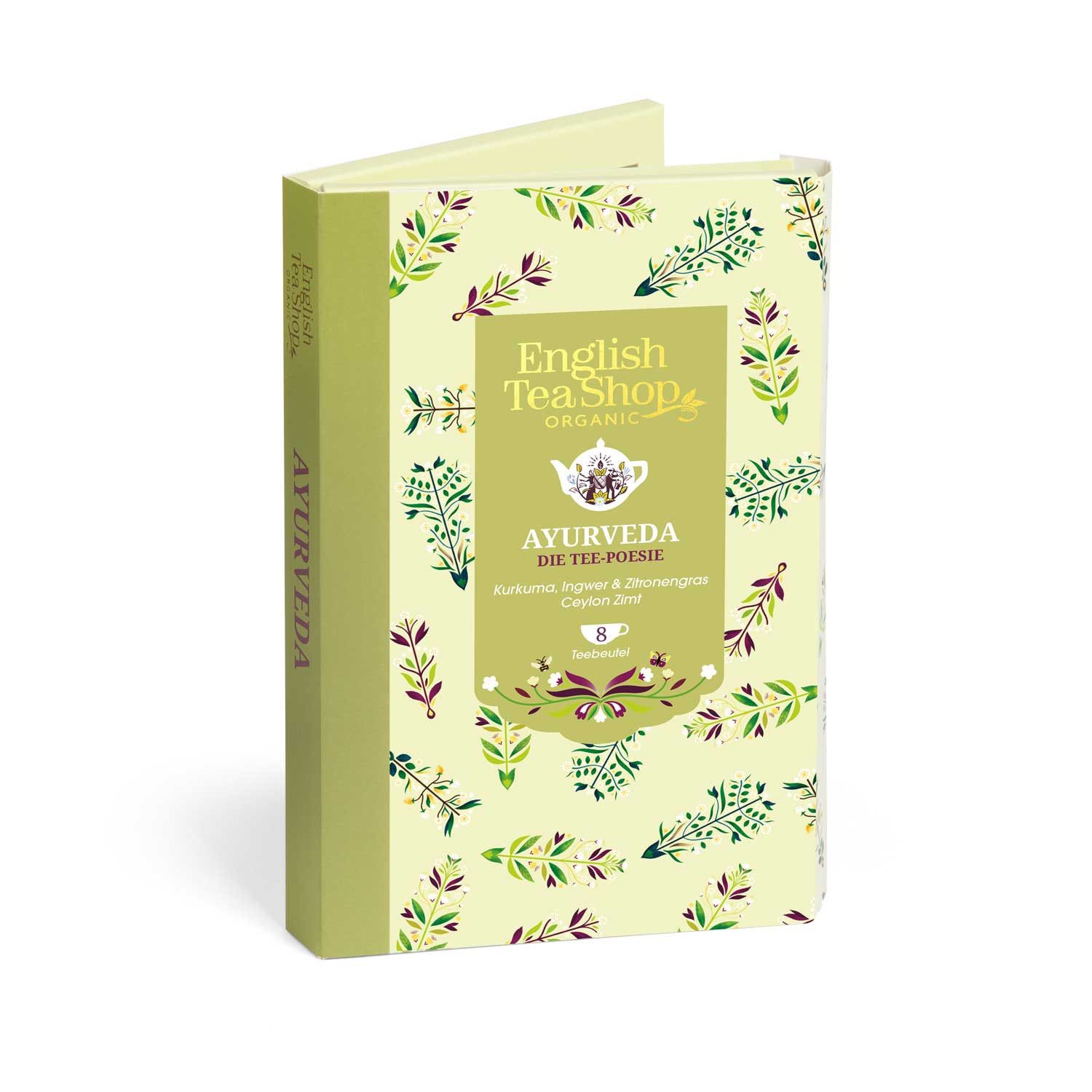 English Tea Shop Tee Geschenk Tee-Poesie "Ayurveda", 8 Teebeutel, BIO, 2 verschiedene ayurvedische Gewürztees.