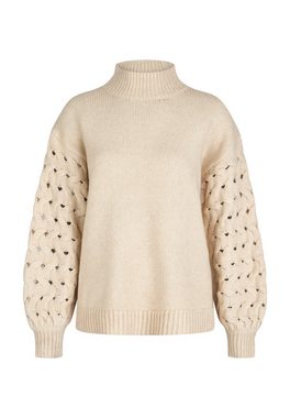 MARC AUREL Rollkragenpullover mit Strickmusterung am Ärmel