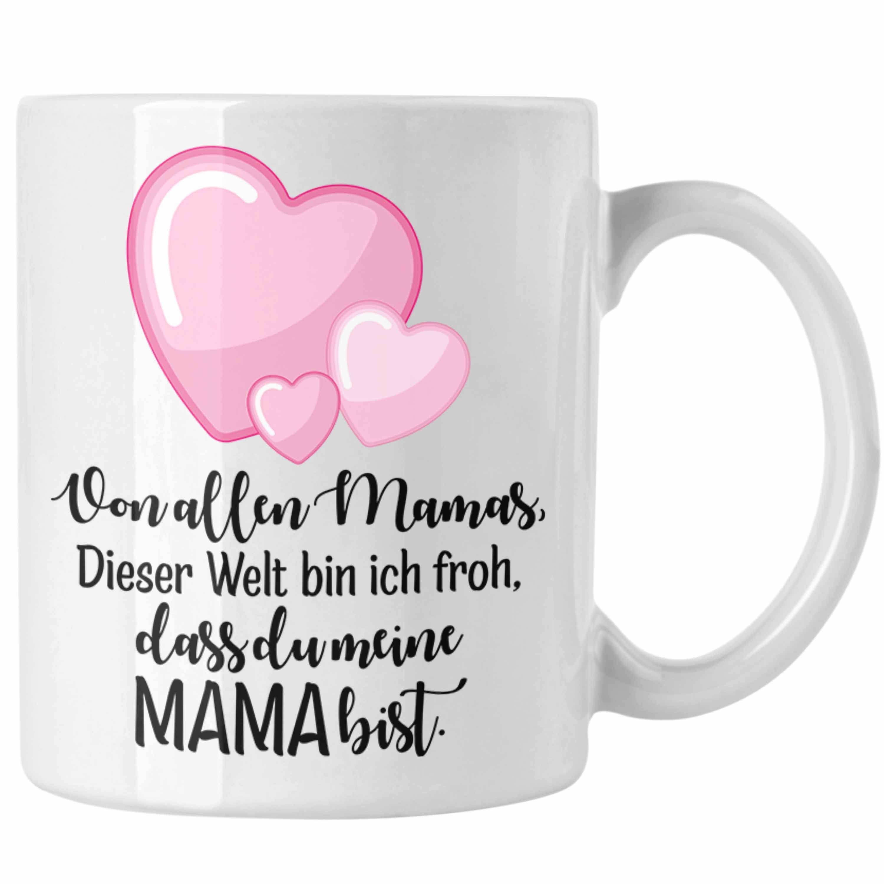 Trendation Tasse Trendation - Beste Mutter Mama Tasse Geschenk von Tochter zum Geburtstag Weihnachten Kaffeetasse Lustig Geschenke Muttertag Muttertagsgeschenk Weiss