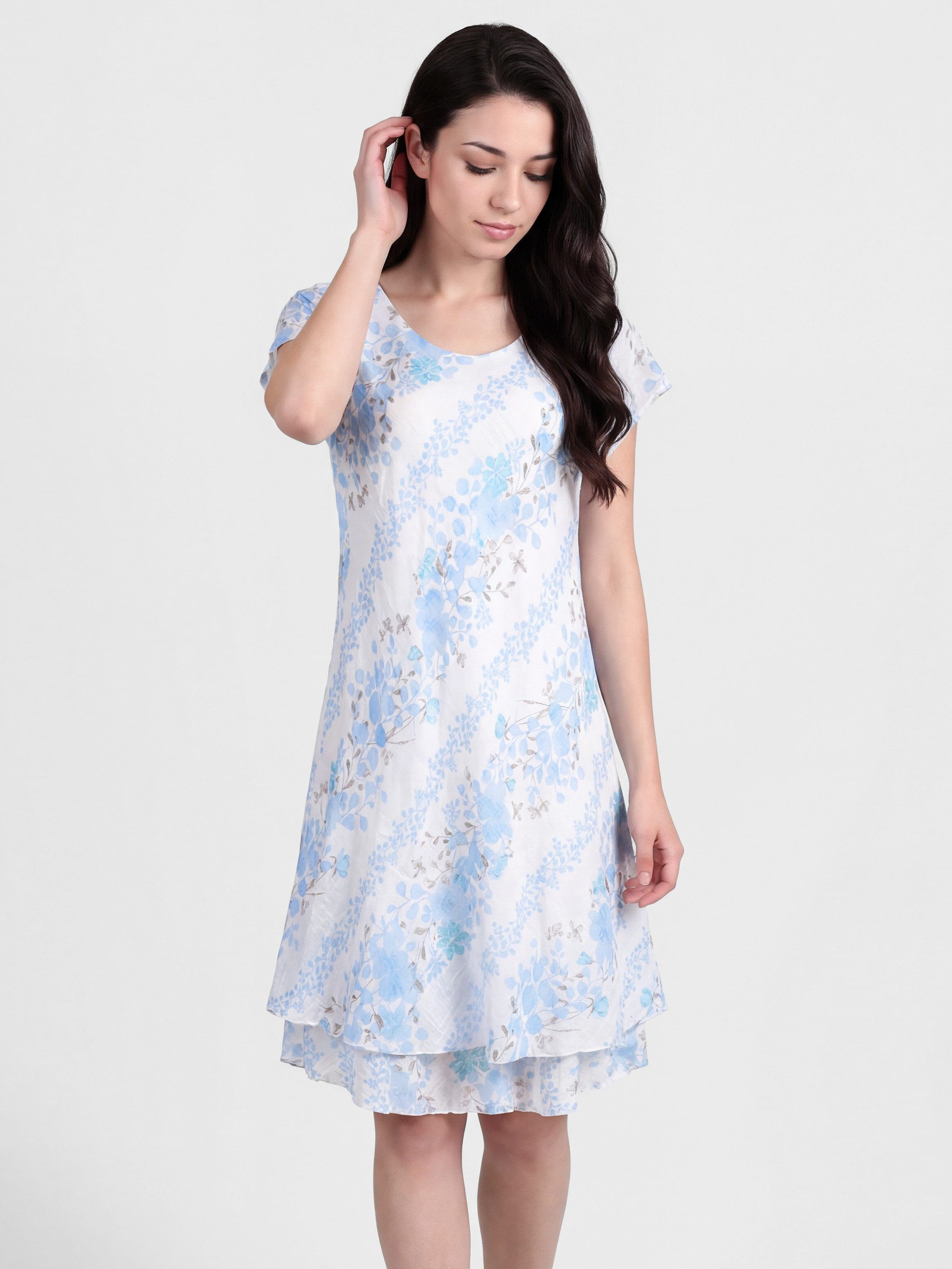Sommerkleid Leichtes A-Linien-Kleid Volantsaum