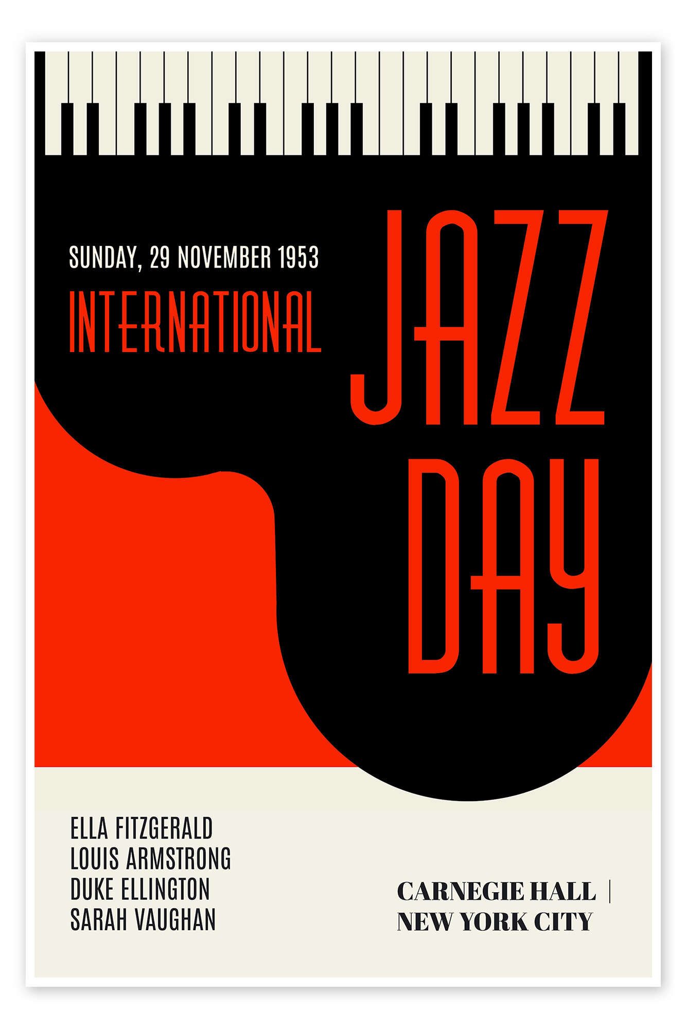 Posterlounge Wandbild Jazzy Days, rot, KUBISTIKA, erhältlich als Poster, Leinwandbild, Wandsticker oder Acrylglasbild