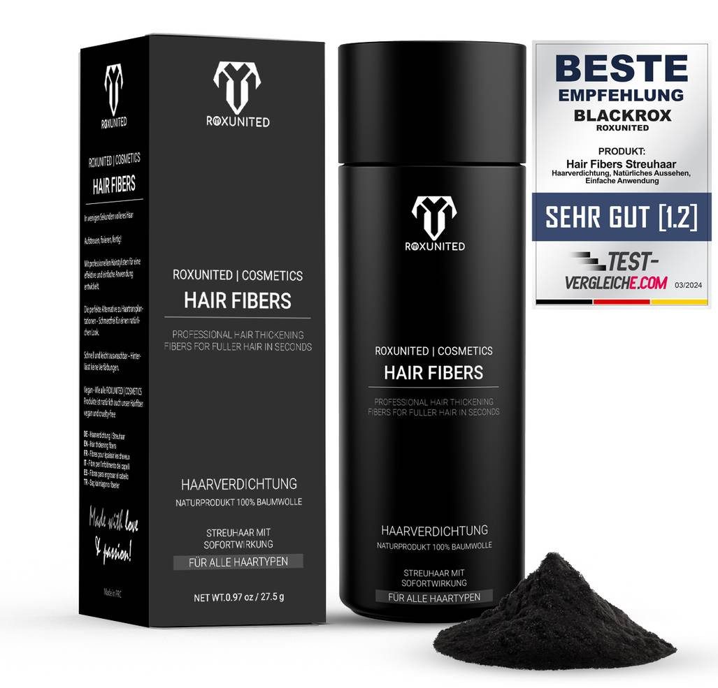 ROXUNITED Haarpuder [Vergleichssieger 2026] Streuhaar Haarpuder zur Haarverdichtung, 1-tlg.
