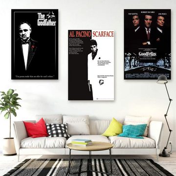 Close Up Poster Gangster Movies Poster 3erSet Der Pate, Scarface, GoodFellas