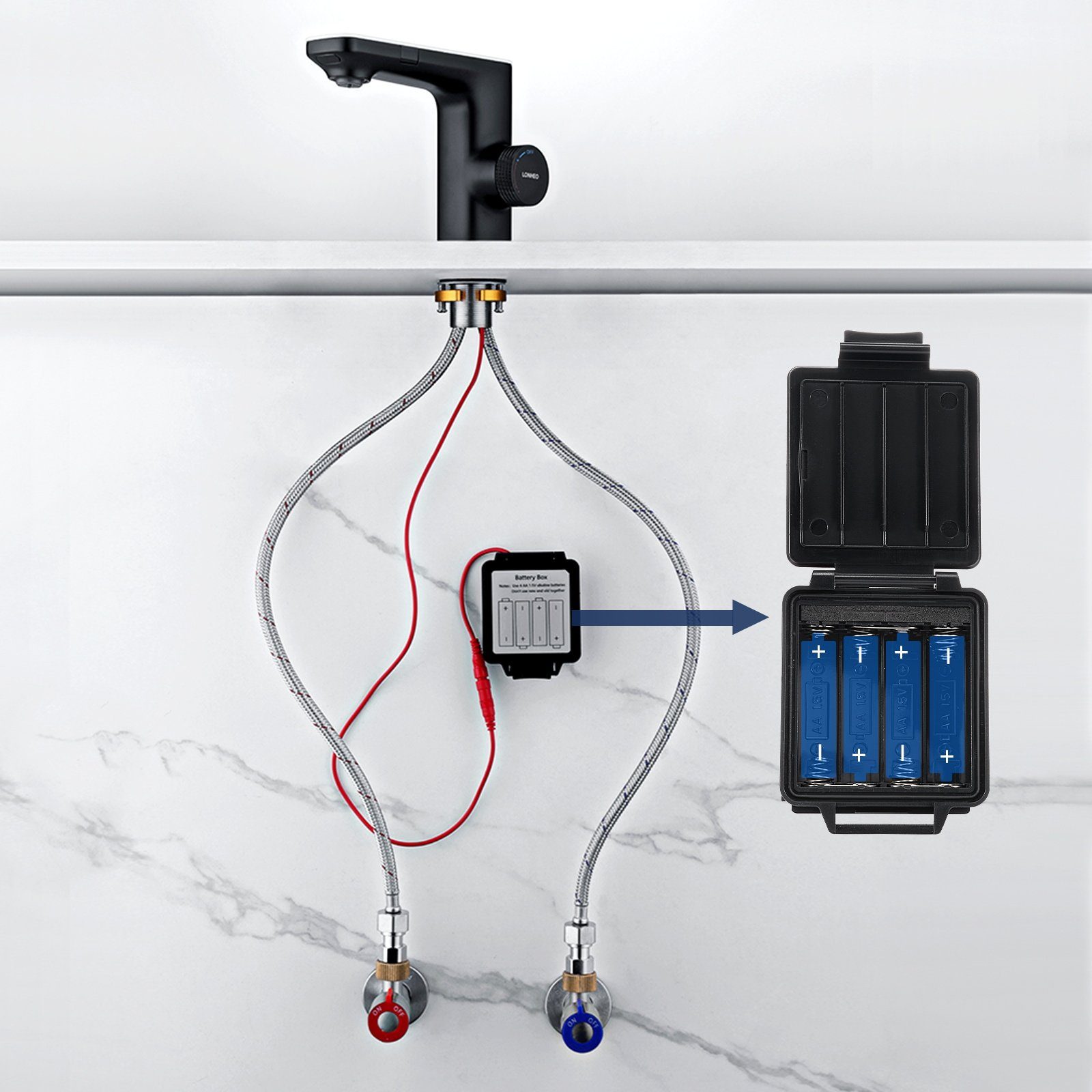 Infrarot Automatische Wasserhahn Waschtischarmatur Schwarz Bad Sensor Waschtischarmatur Lonheo Auralum