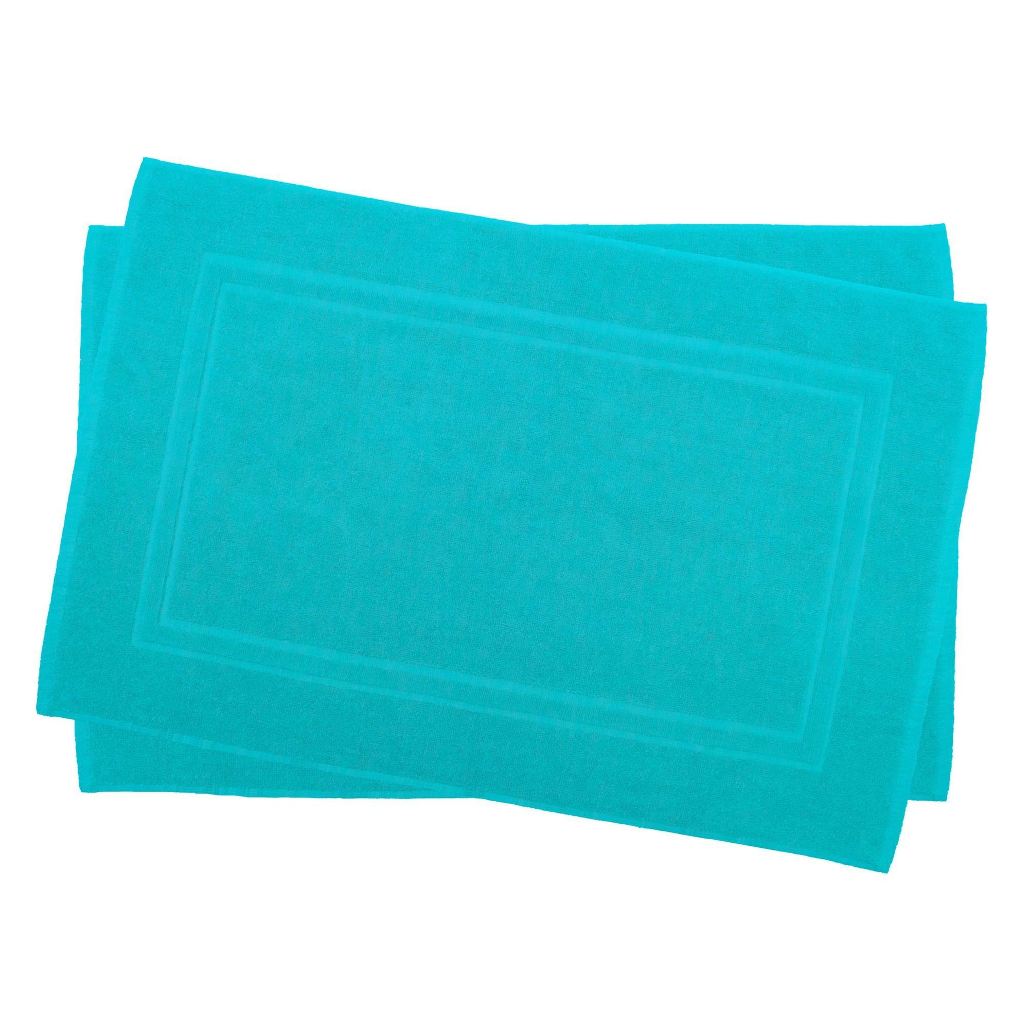 Julie Julsen Badematte 2-Badematte-Türkis-50 x 40 cm, Baumwolle, Doppelrahm günstig online kaufen