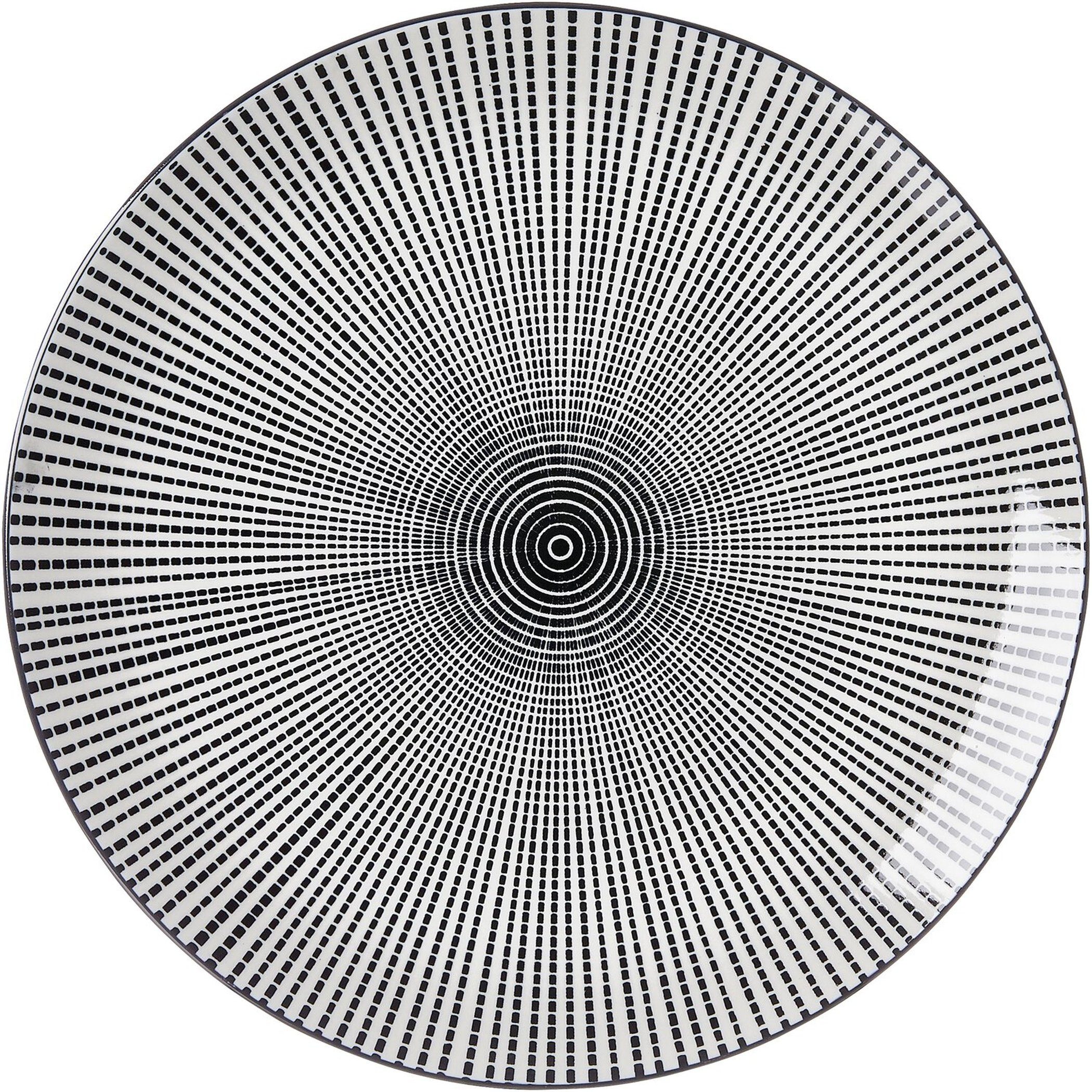 Ritzenhoff & Breker Speiseteller Speiseteller Teller Takeo Porzellan mehrfarbig rund Ø 26,5 x H 2,5 cm, (1 St), Spülmaschinengeeignet