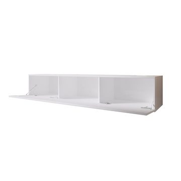 Furnix TV-Schrank JANITA-160 Fernsehschrank mit Lamellenfront TV-Hängeschrank modernes aktuelles Design, 160 x 34 x 40 cm