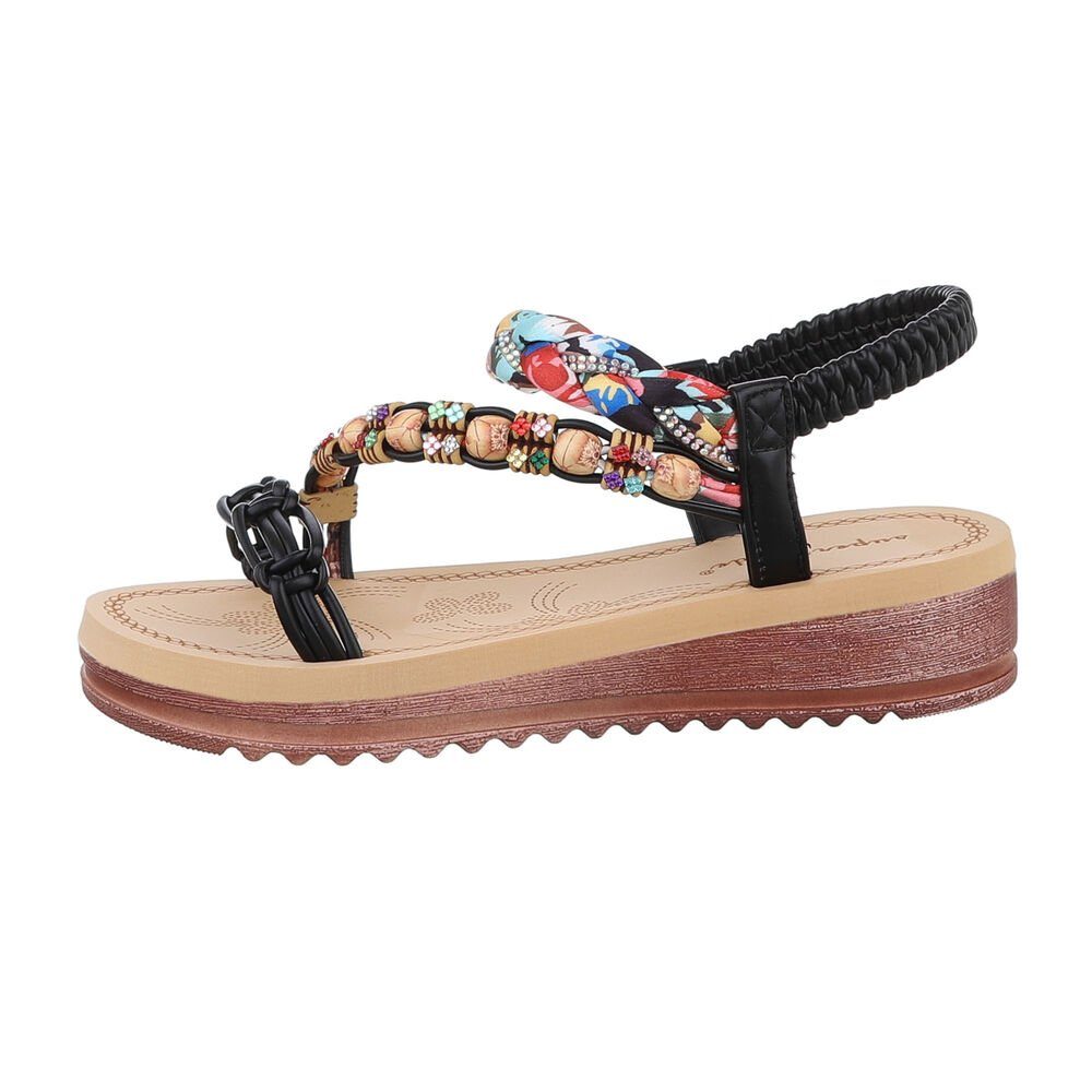 Ital-Design Damen Freizeit Riemchensandalette Keilabsatz/Wedge Keilsandalet günstig online kaufen