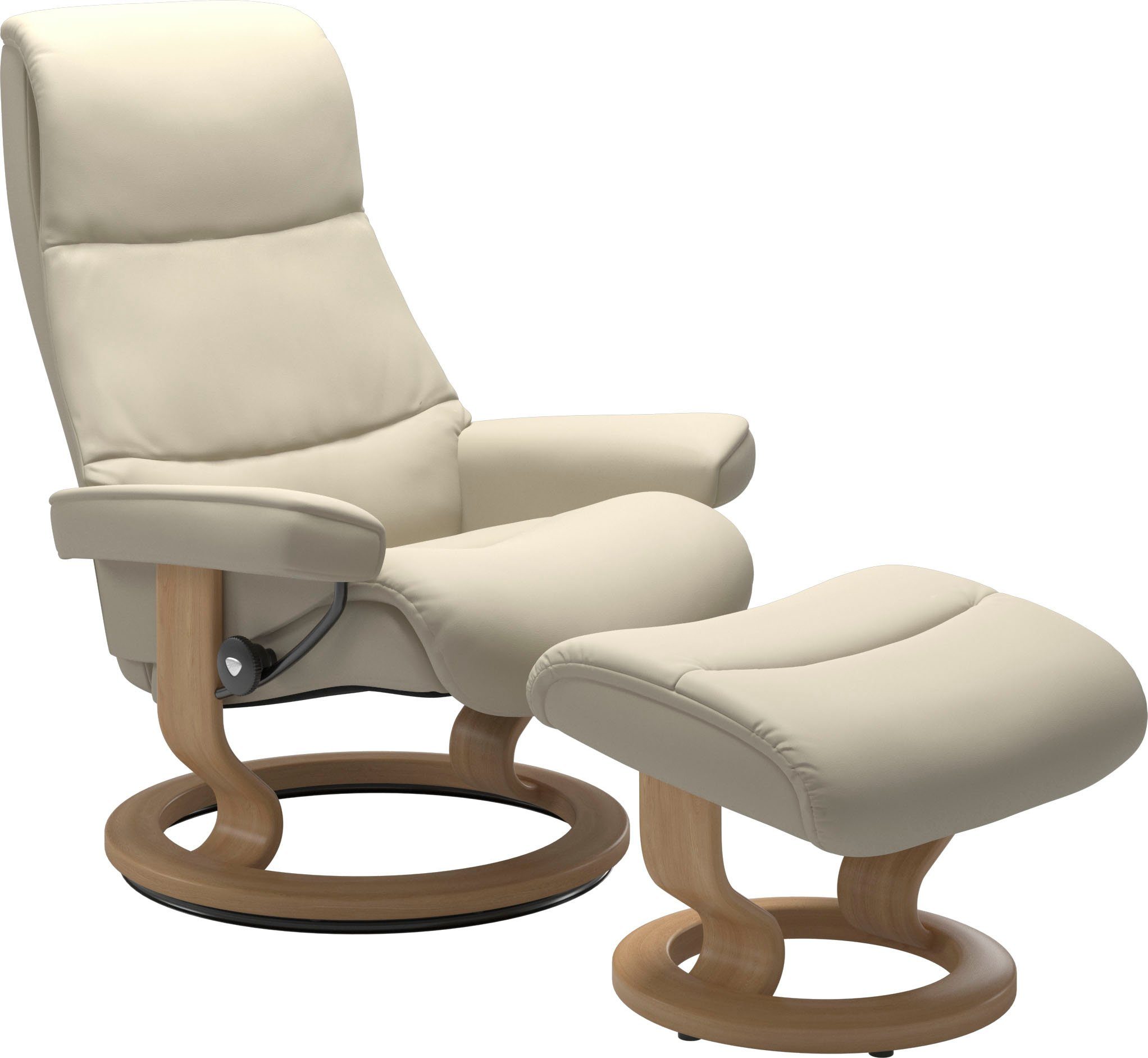 Stressless® Relaxsessel View (Set, Relaxsessel mit Hocker), mit Classic Base, Größe L,Gestell Eiche