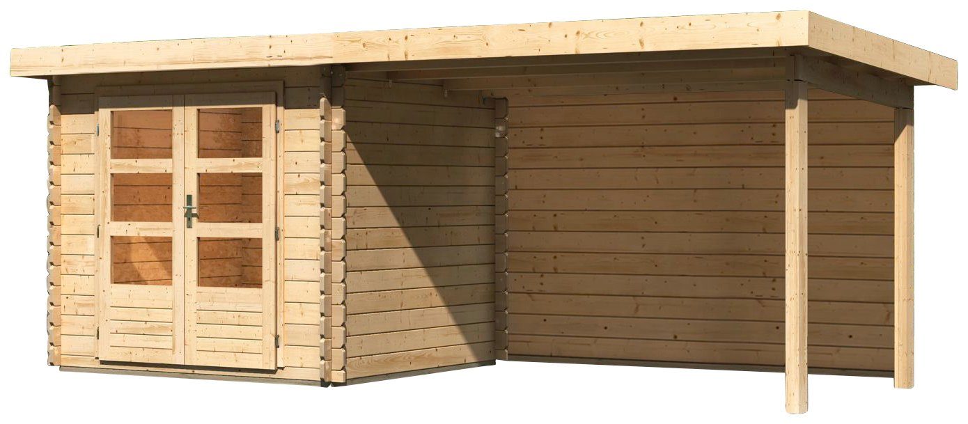 BxT: mit und KONIFERA cm, naturbelassen Schloßsee Rückwand Anbaudach Gartenhaus 554x273 2, Boden,