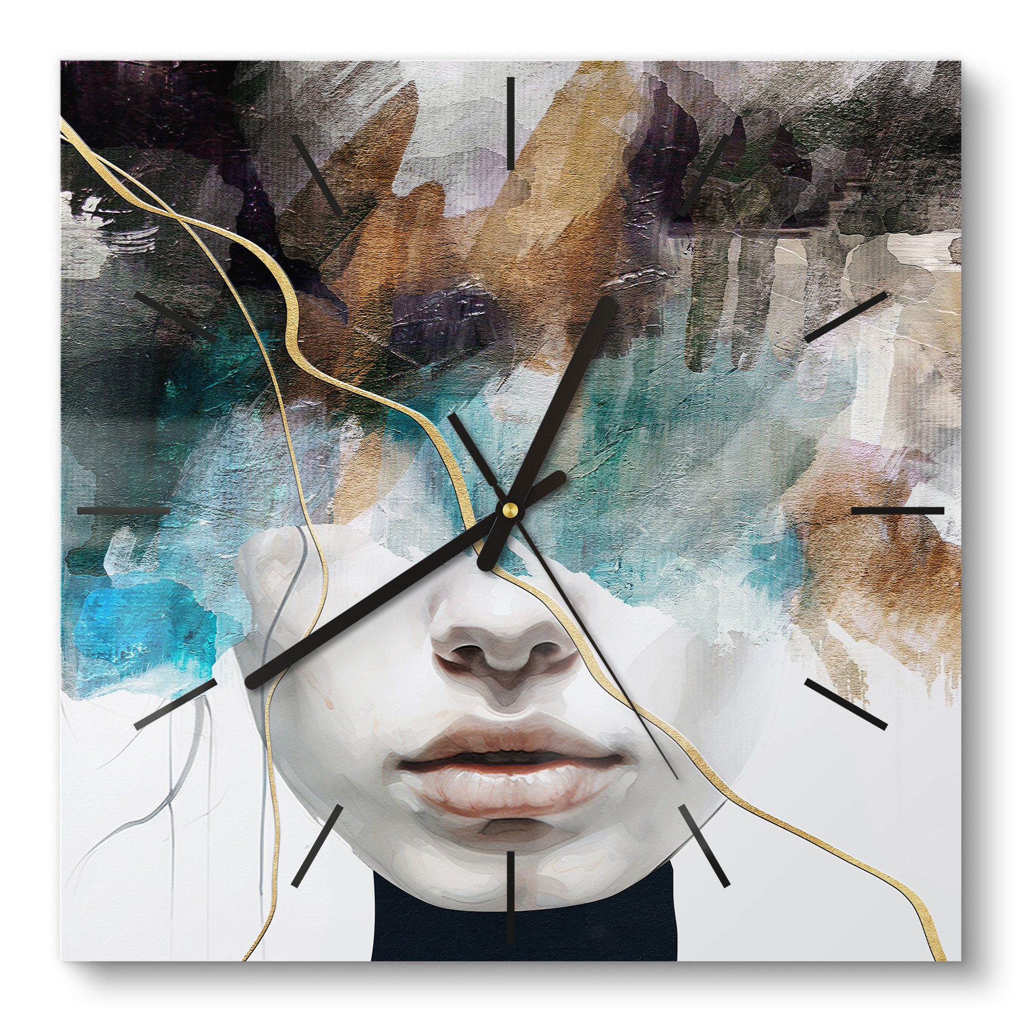 DEQORI Wanduhr 'Gefühlswirbel' (Glas Glasuhr modern Wand Uhr Design Küchenu günstig online kaufen