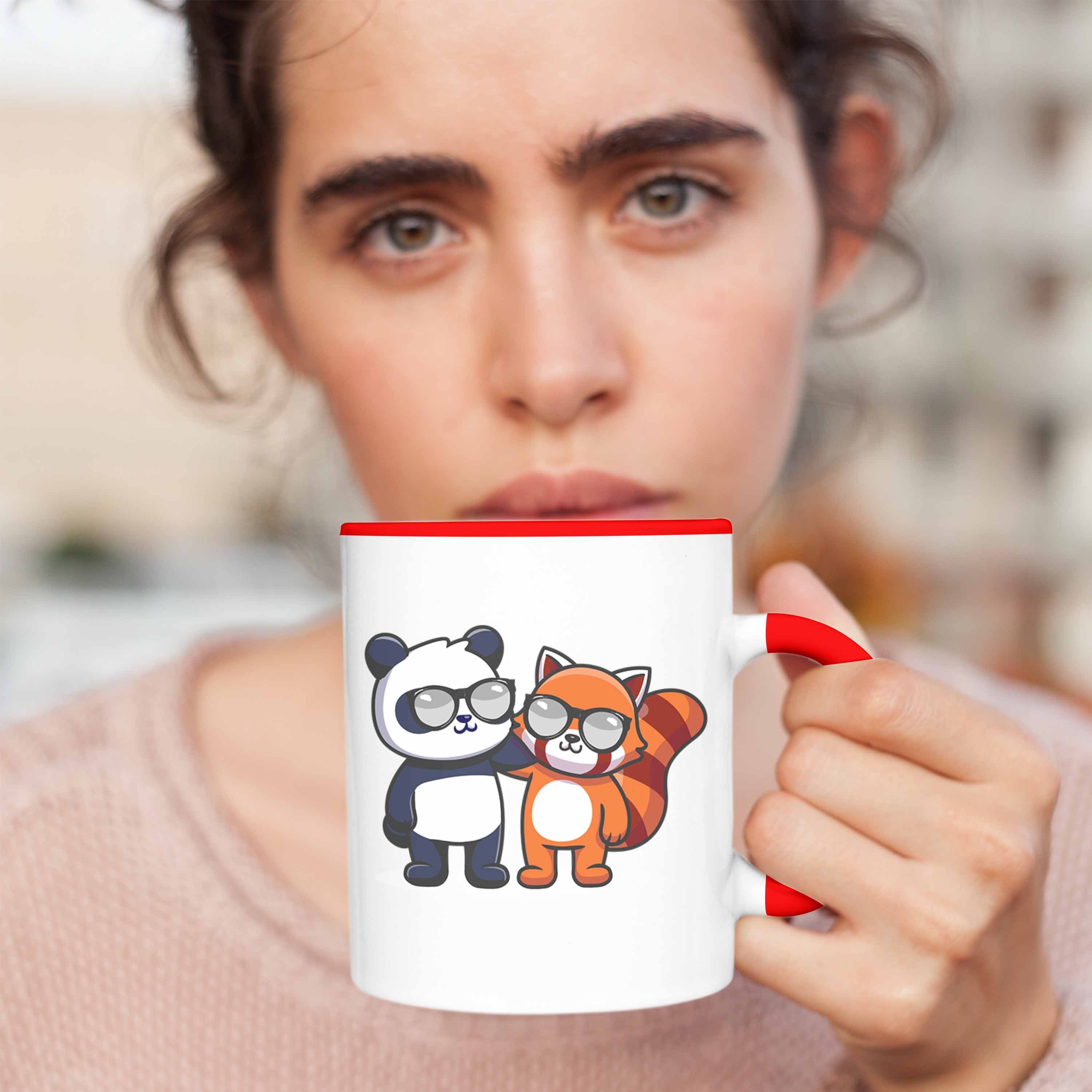 Jungs Kinder Geschenkidee Freunde Musik Trendation - Lustige Grafik für Mädchen Tasse Trendation Tasse Roter Panda
