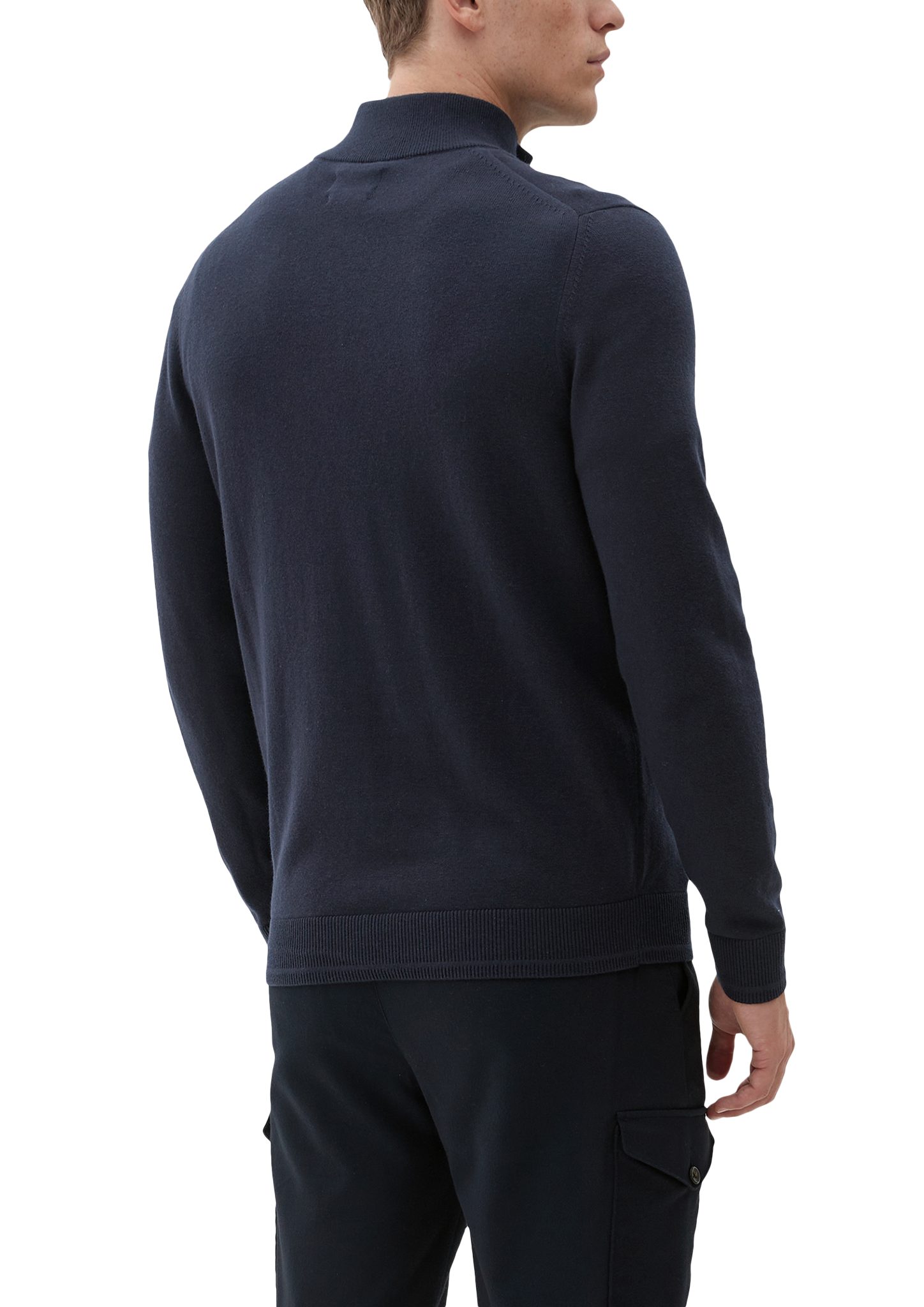 Troyer mit s.Oliver Merinowolle navy Strickpullover