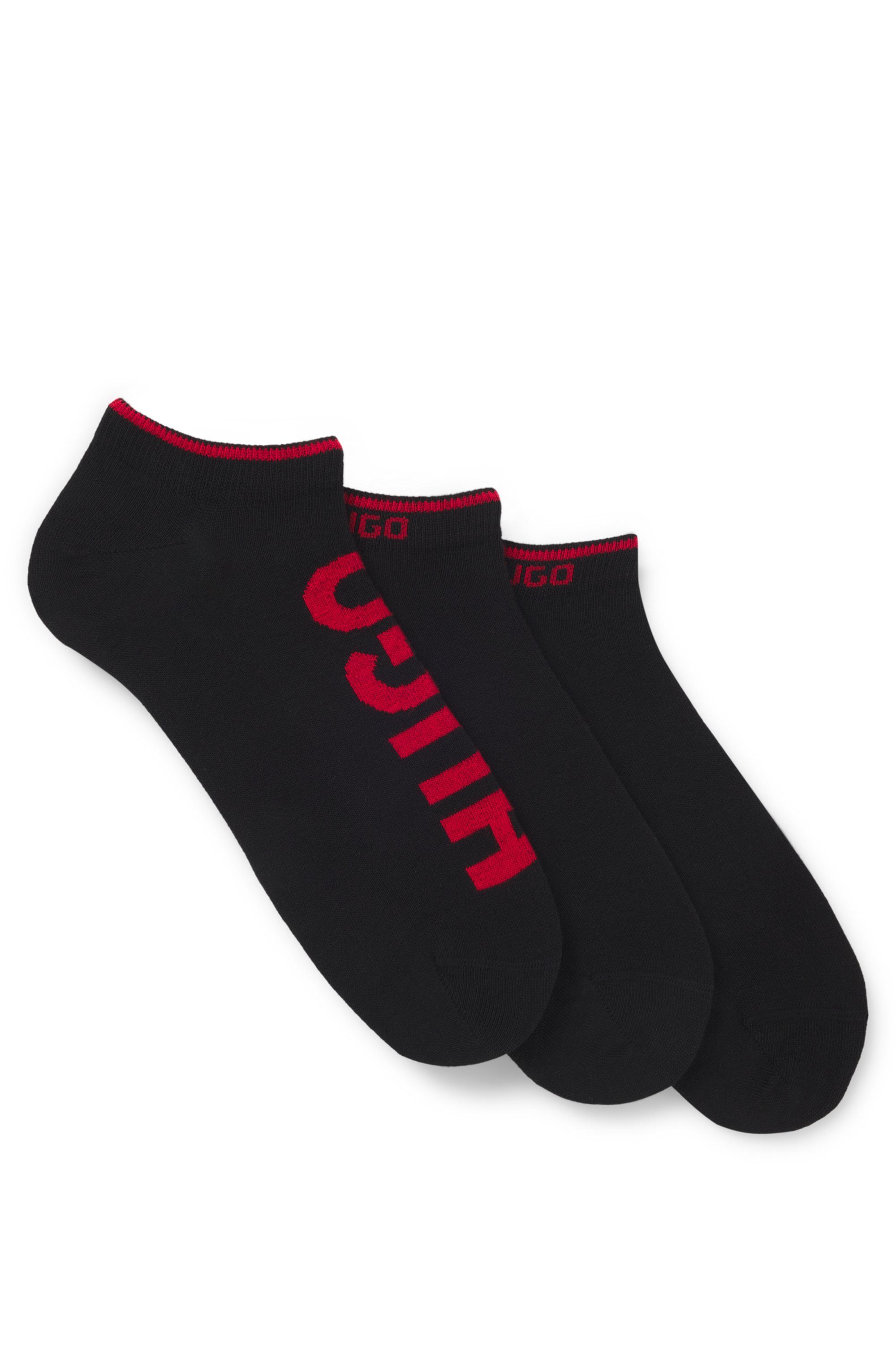 HUGO Sneakersocken 3P AS LOGO CC (3-Paar) mit Logodetails
