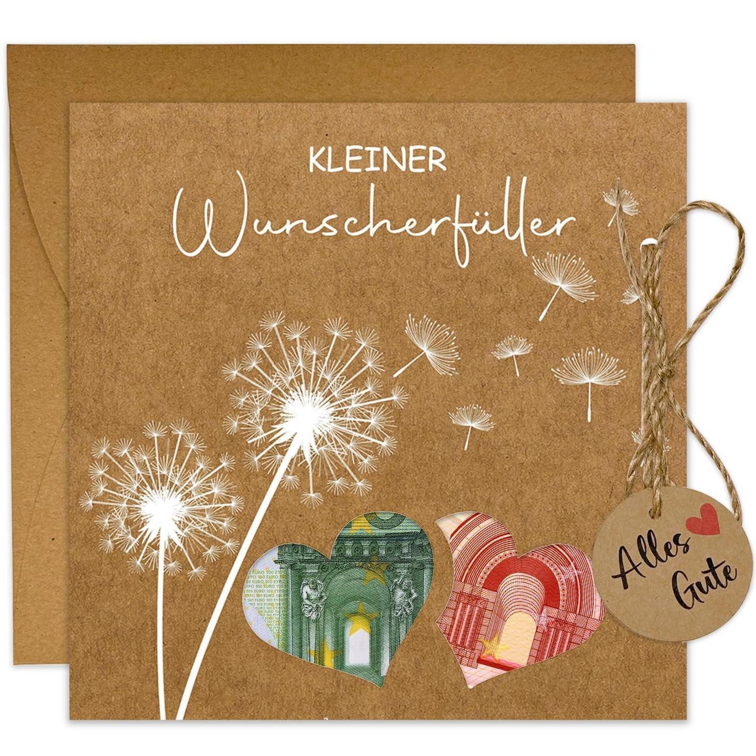 LuxusKollektion Briefumschlag Geldgeschenk Verpackung mit Umschlag Kraftpapier-Set