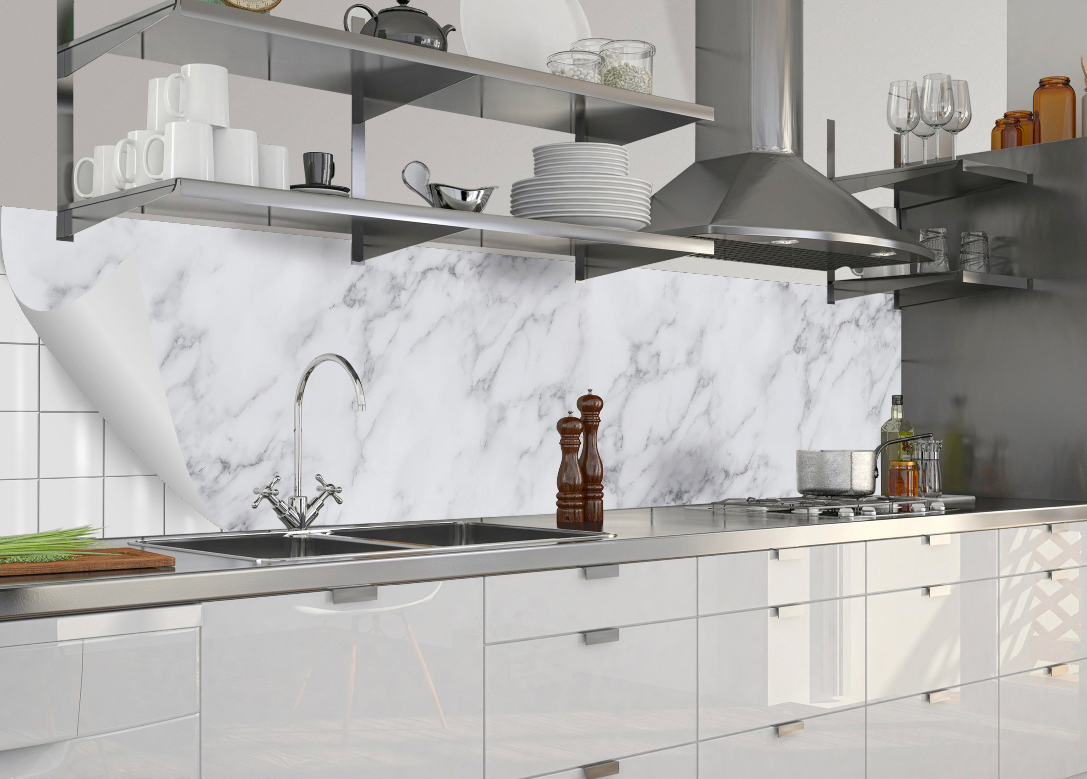 Küchenrückwand-Folie Patricia, selbstklebende fixy Küchenrückwand flexible und MySpotti