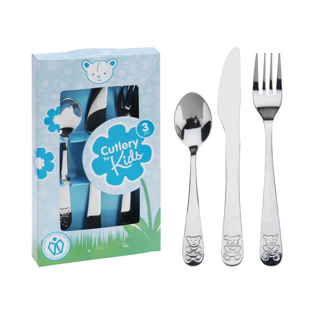 Excellent Houseware Kinderbesteck Kinderbesteck, 3er-Set, Edelstahl