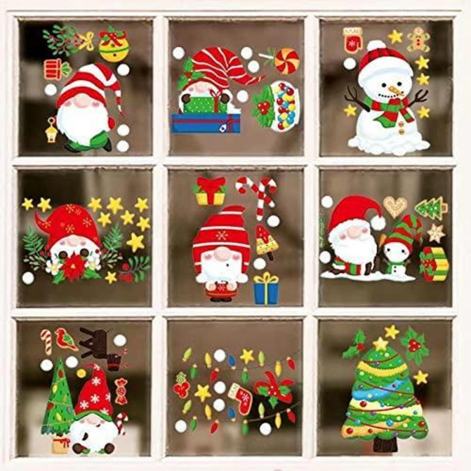 LuxusKollektion Fensterbild Fensterbilder Weihnachten 9 Blatt PVC Kinder