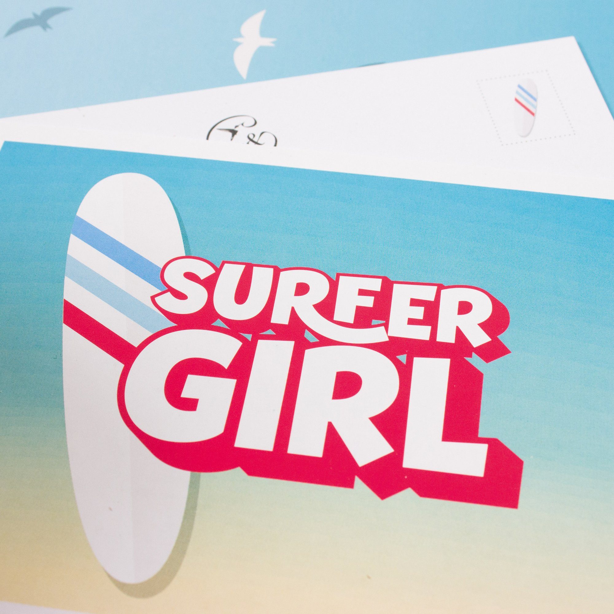 Hummingbird Bow Postkarte Surfer % Recyclingpapier Postkarte 100 Girl, &