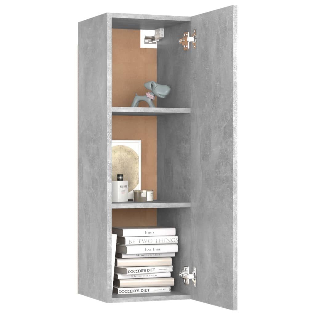 2 furnicato Holzwerkstoff TV-Schrank Betongrau 30,5x30x90 cm Stk. TV-Schränke