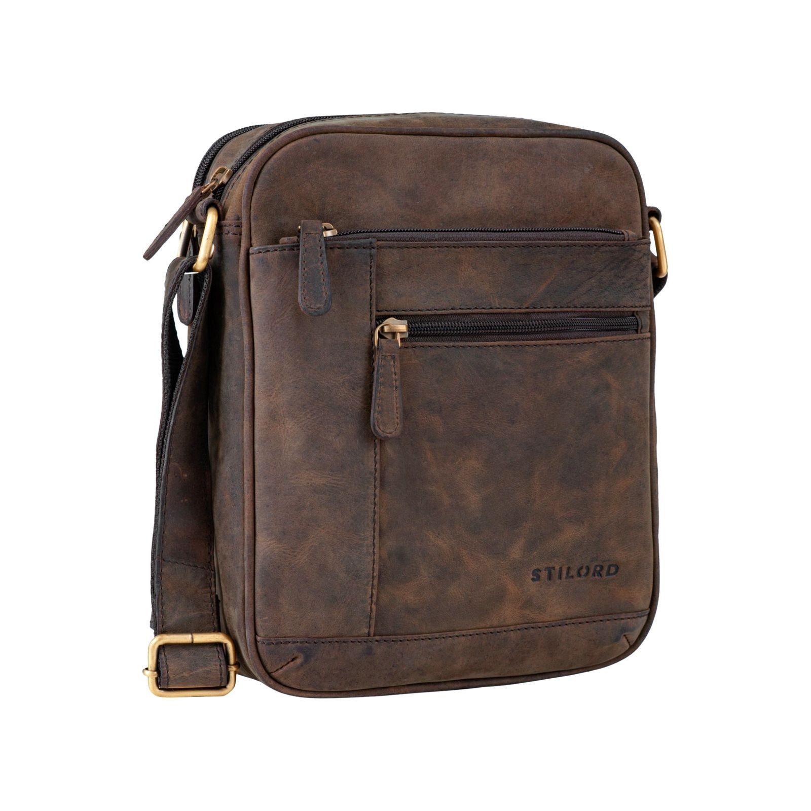 STILORD Messenger Herrentasche "Diego" Leder - klein Vintage braun zamora Bag
