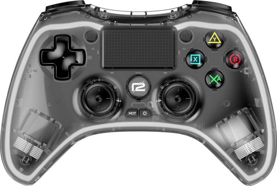 Ready2gaming PS4 Pro Pad X Led Edition transparent mit blauer LED  Beleuchtung Controller