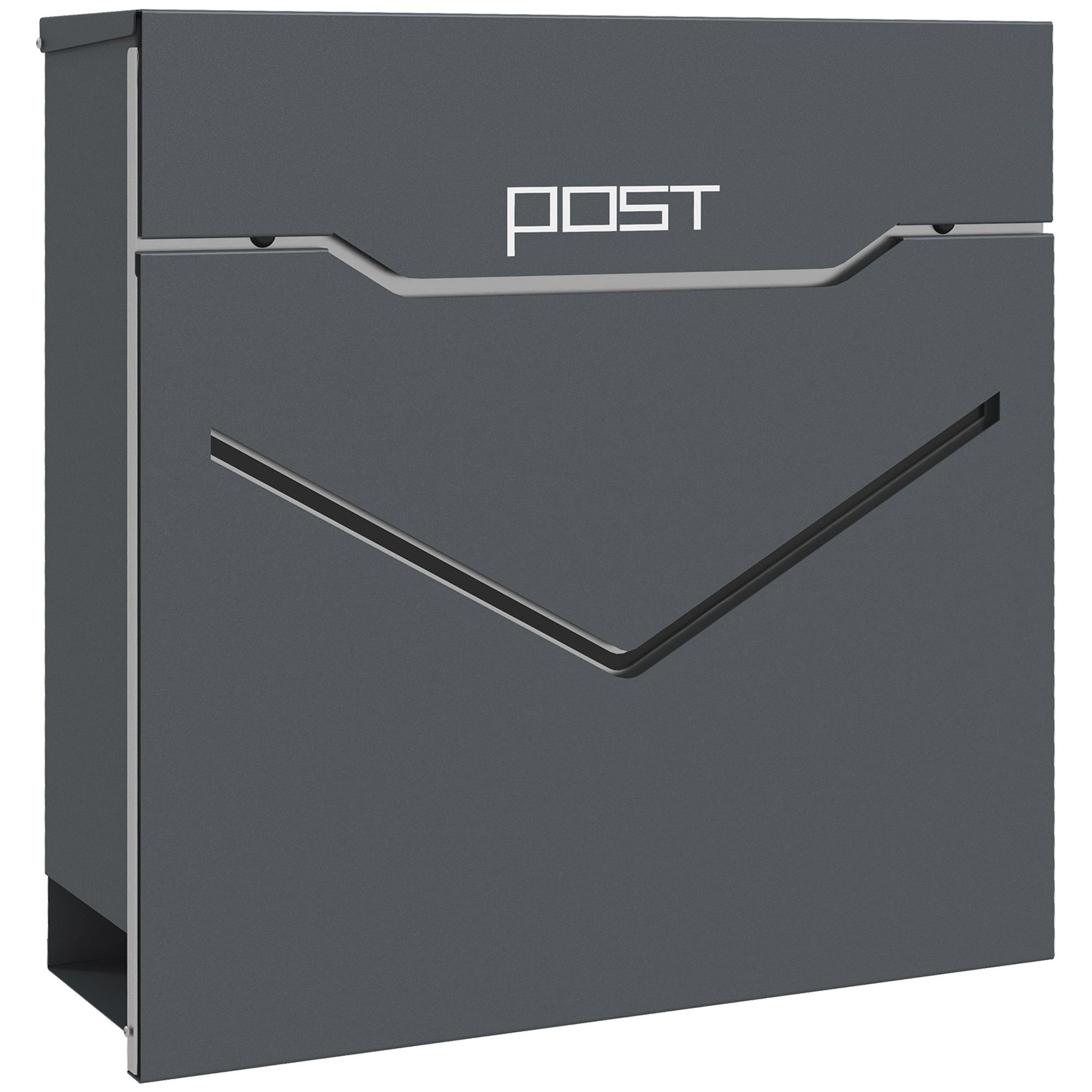 HOMCOM Briefkasten Wandbriefkasten Abschließbar, Postkasten aus günstig online kaufen