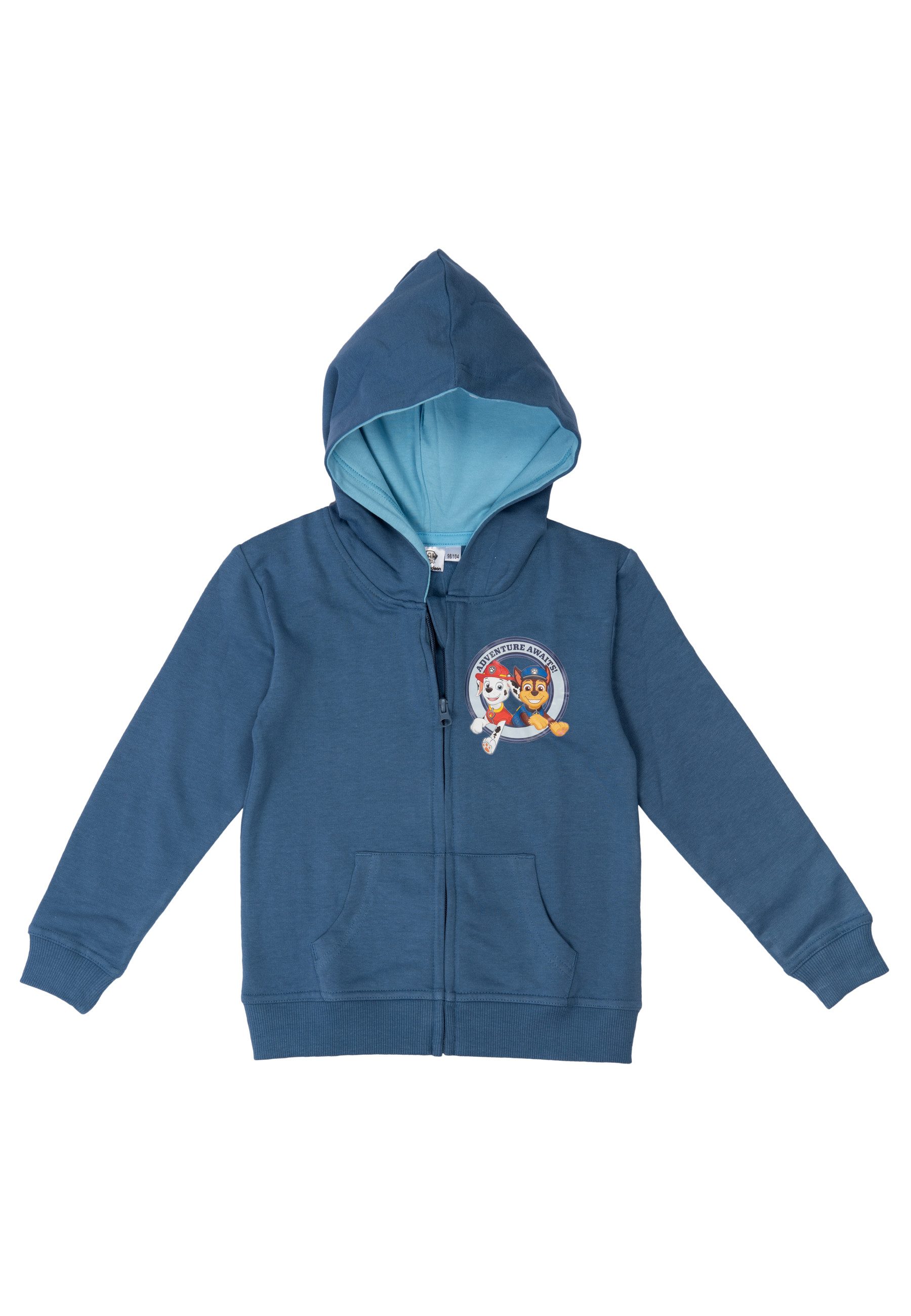 Sweatjacke Paw Patrol - Chase und Marshall: Adventure Awaits! - mit Kapuze